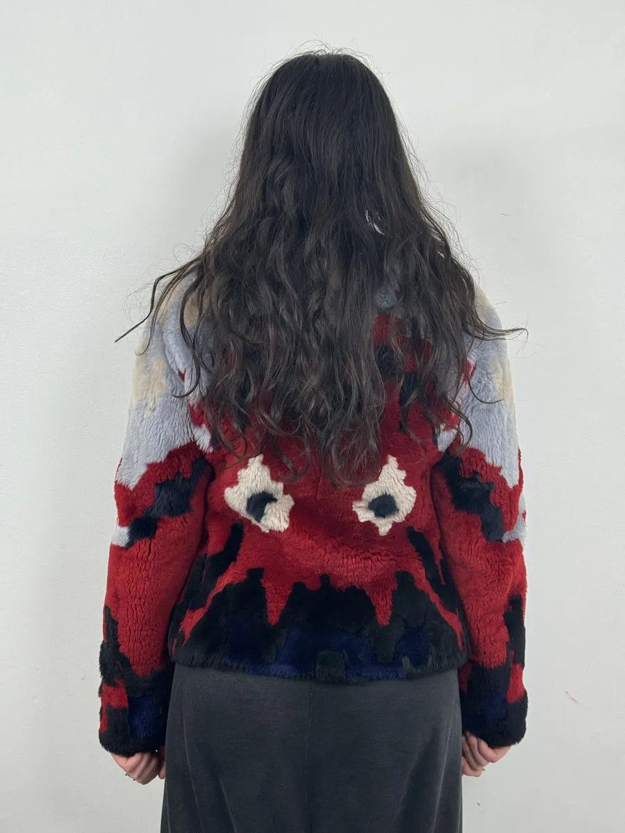 Emporio Armani FW2015 Emporio Armani Red & Blue Abstract Lamb Shearling Jacket Size M / US 6-8 / IT 42-44 - 6 Thumbnail