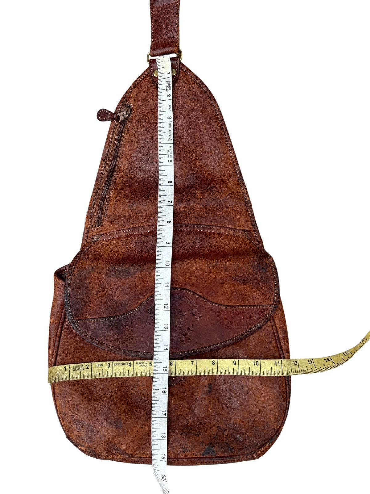 Leather Distressed Patina Leather Cross Body Bag Marley Hodgson Size ONE SIZE - 25 Thumbnail