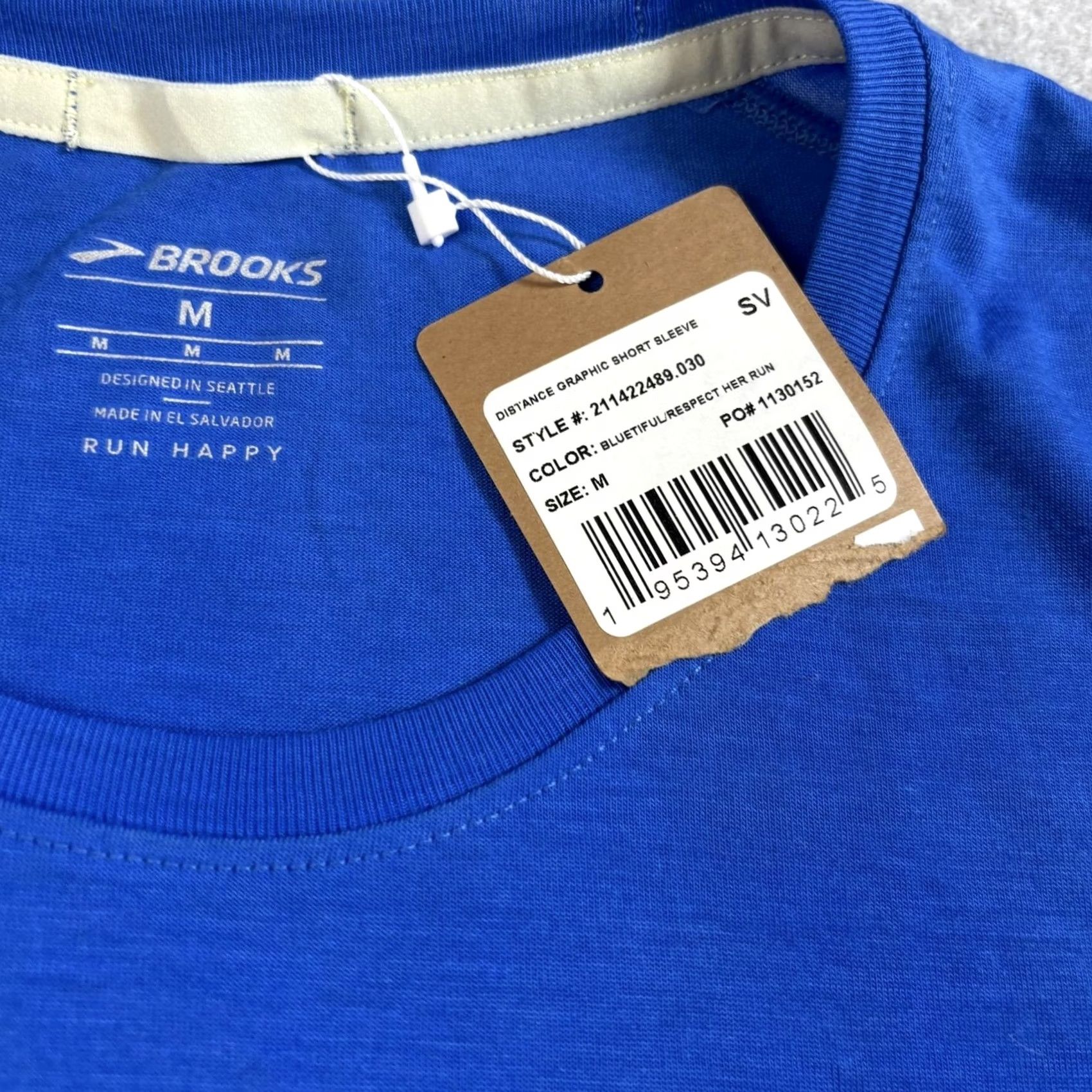 Brooks Brooks Distance Shirt Woman M Graphic Short Sleeve Blue Respect Her Run Gym Hike Size M / US 6-8 / IT 42-44 - 4 Thumbnail