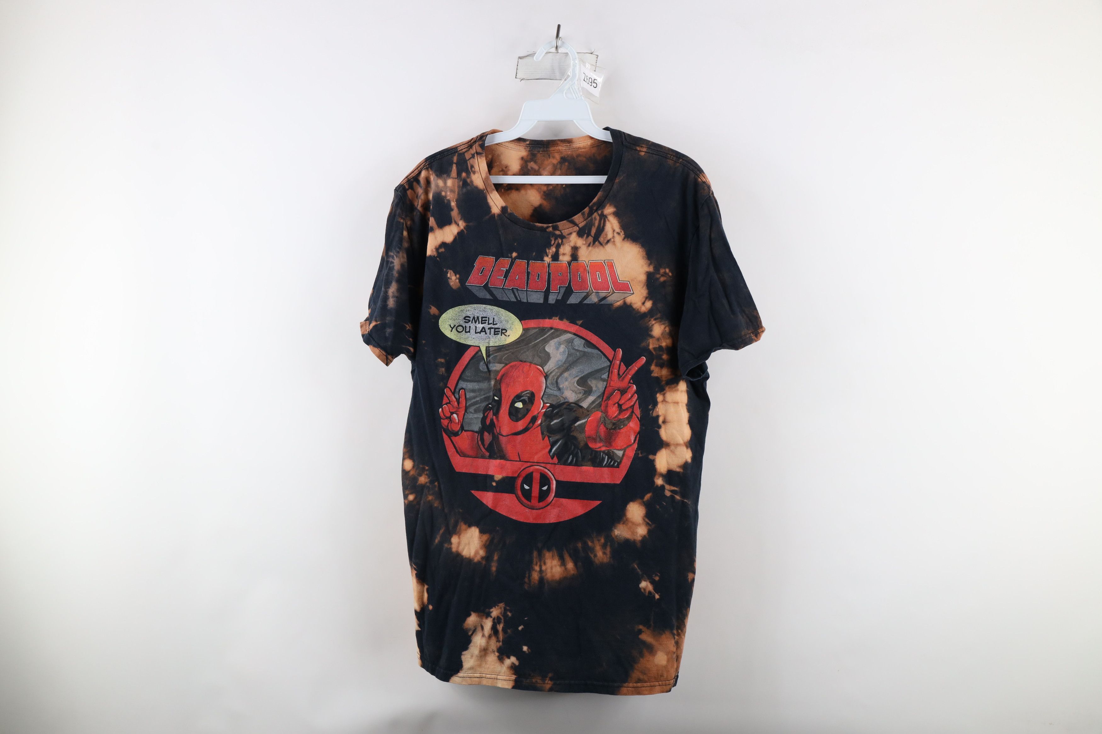 Vintage Retro Marvel Comics Wash Deadpool Short Sleeve T-Shirt Size L / US 10 / IT 46 - 1 Thumbnail
