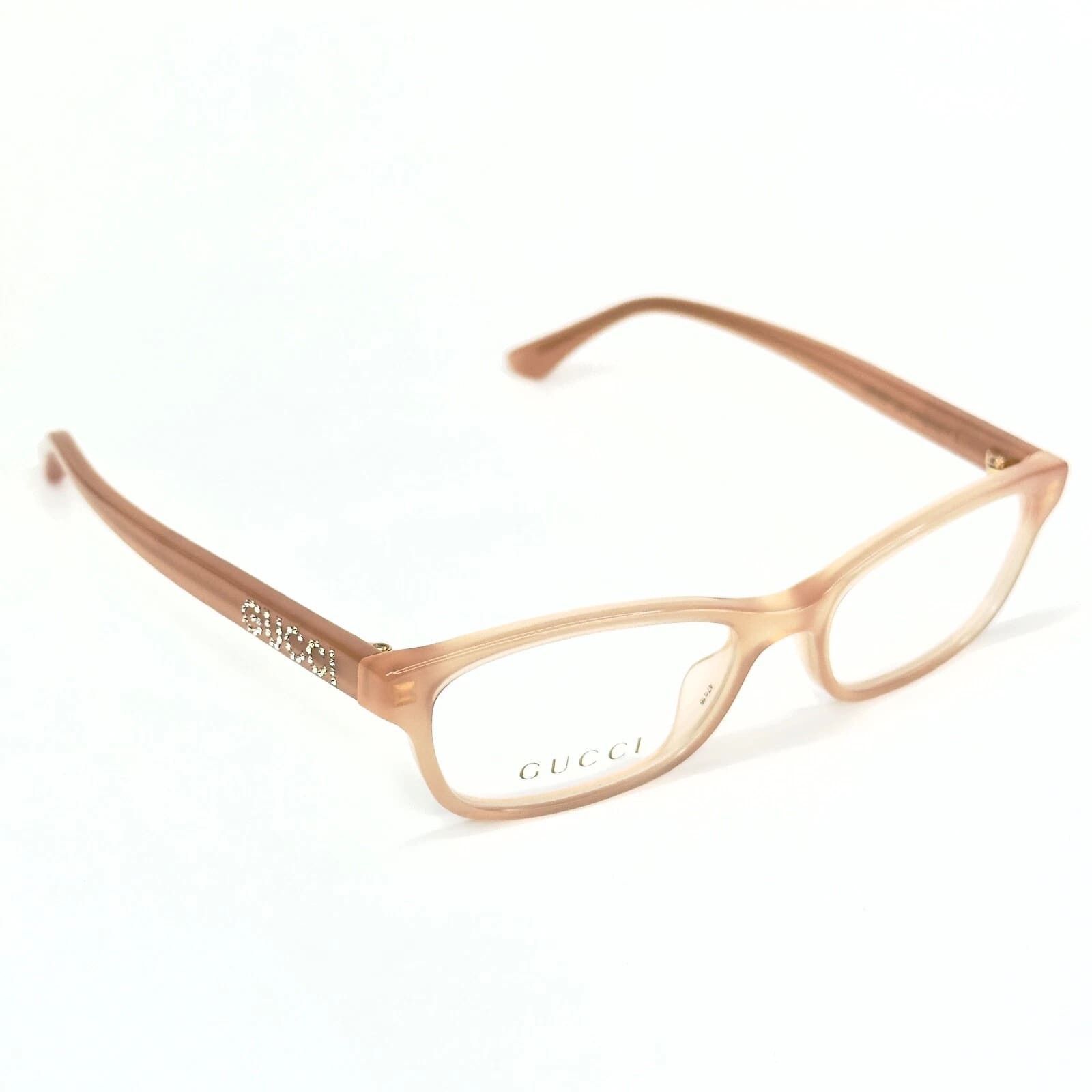 Gucci GUCCI GG0730O 0730 Nude Pink Crystal Logo Eyeglasses 004 Size ONE SIZE - 5 Thumbnail