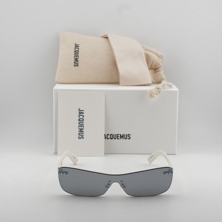 Jacquemus Jacquemus MIRADA JAC/69 C3 Sunglasses White Shield Frame Size ONE SIZE - 12 Thumbnail