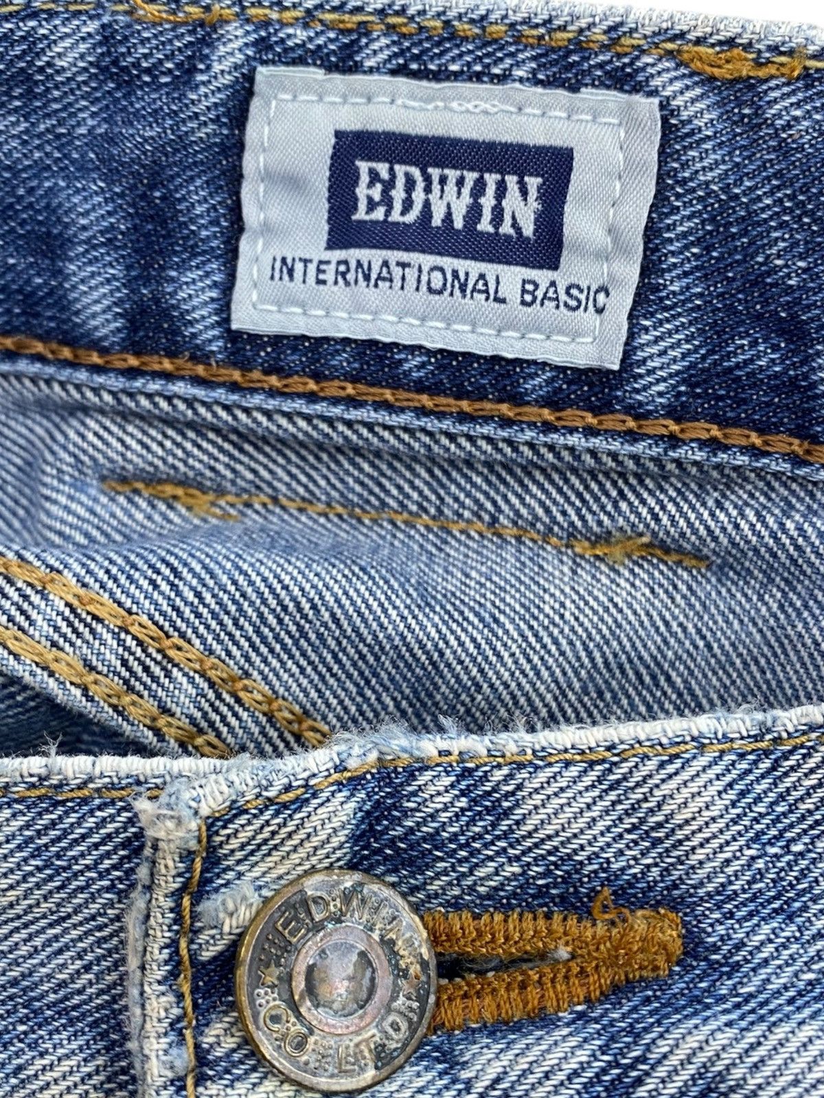Edwin Edwin Blue Faded Wash Style Loose Straight Cut Jeans Size US 30 / EU 46 - 11 Thumbnail