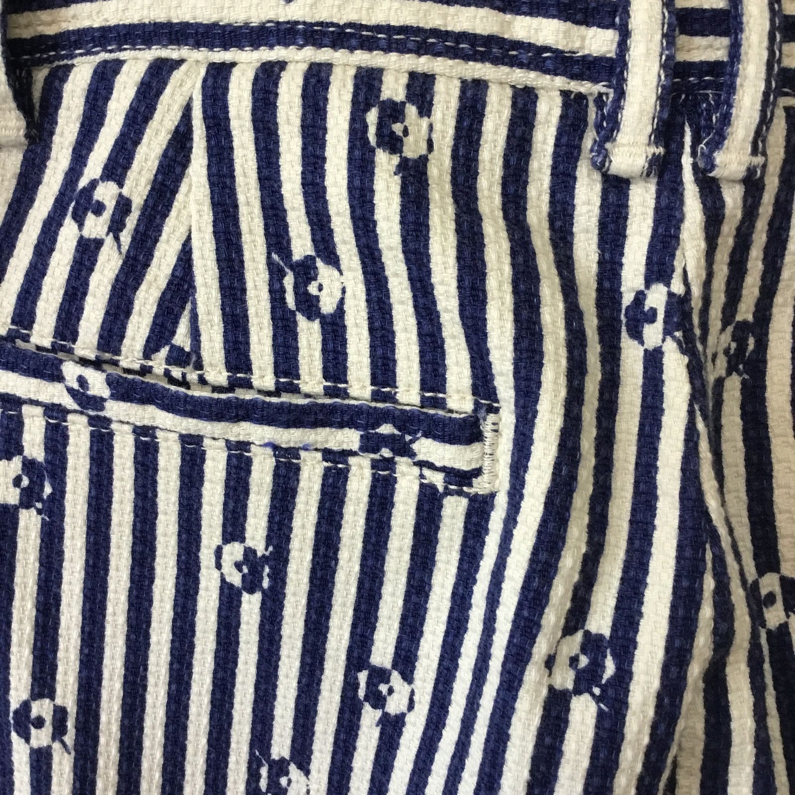 Anthropologie Anthropologie Blue & White Slim Trousers with Embroidery Size 27" / US 4 / IT 40 - 12 Thumbnail
