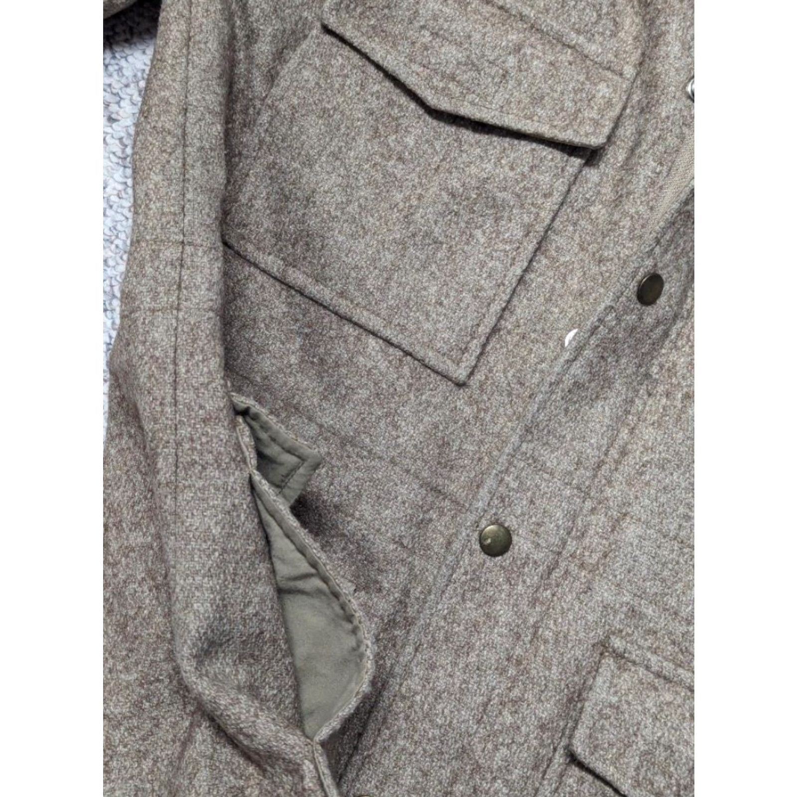 Vintage VINTAGE parka coat MEN M tan WOOL hooded 40 60/40 STYLE woolrich wool outer shell solid Size US M / EU 48-50 / 2 - 6 Thumbnail