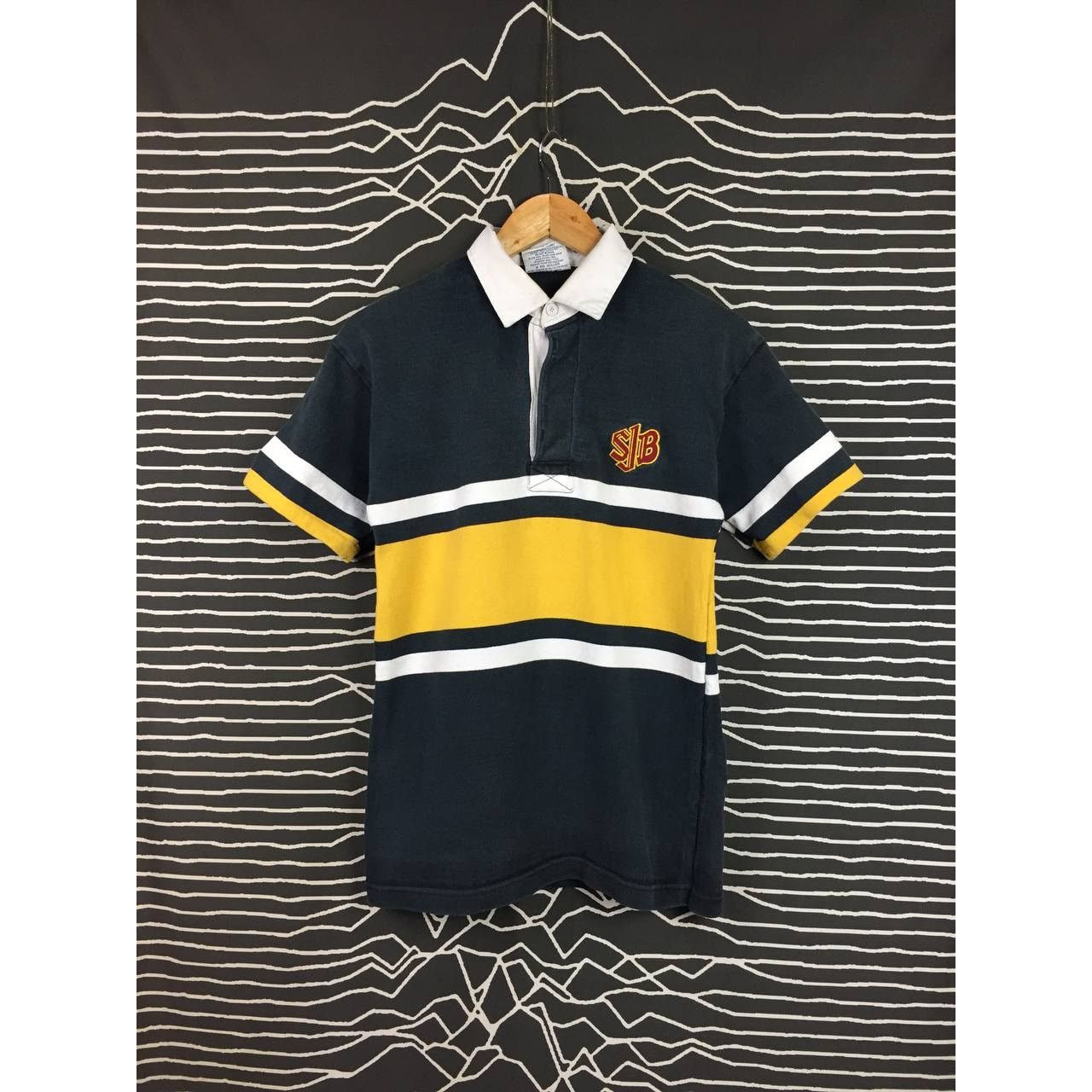 Barbarian × Vintage Vtg 90s Barbarian Rugby Wear Classic Striped Polo Tee Size US S / EU 44-46 / 1 - 2 Thumbnail