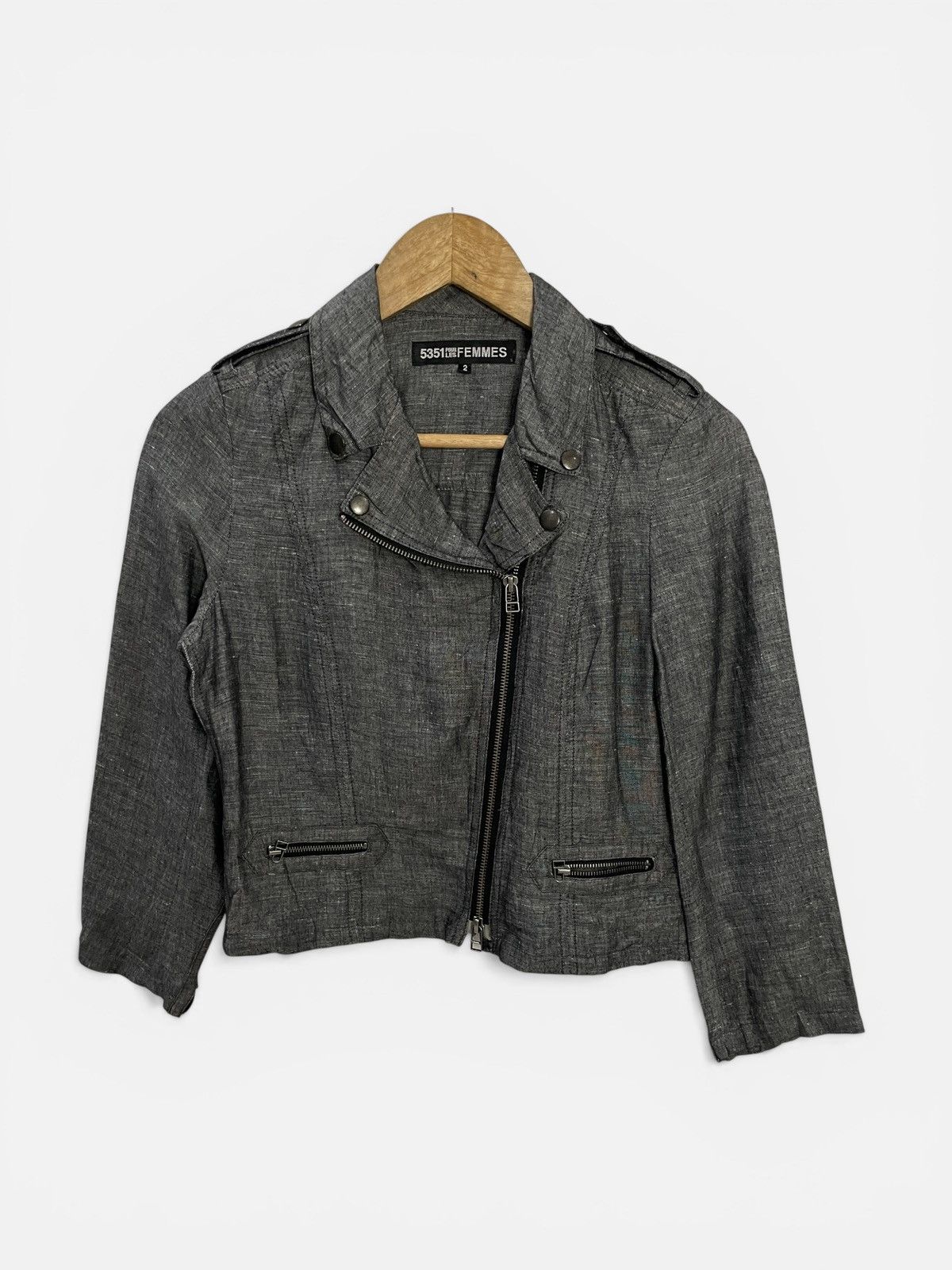 5351 POUR LES FEMMES Vintage 5351 Pour Les Femmes Bikers Jacket Size M / US 6-8 / IT 42-44 - 1 Thumbnail