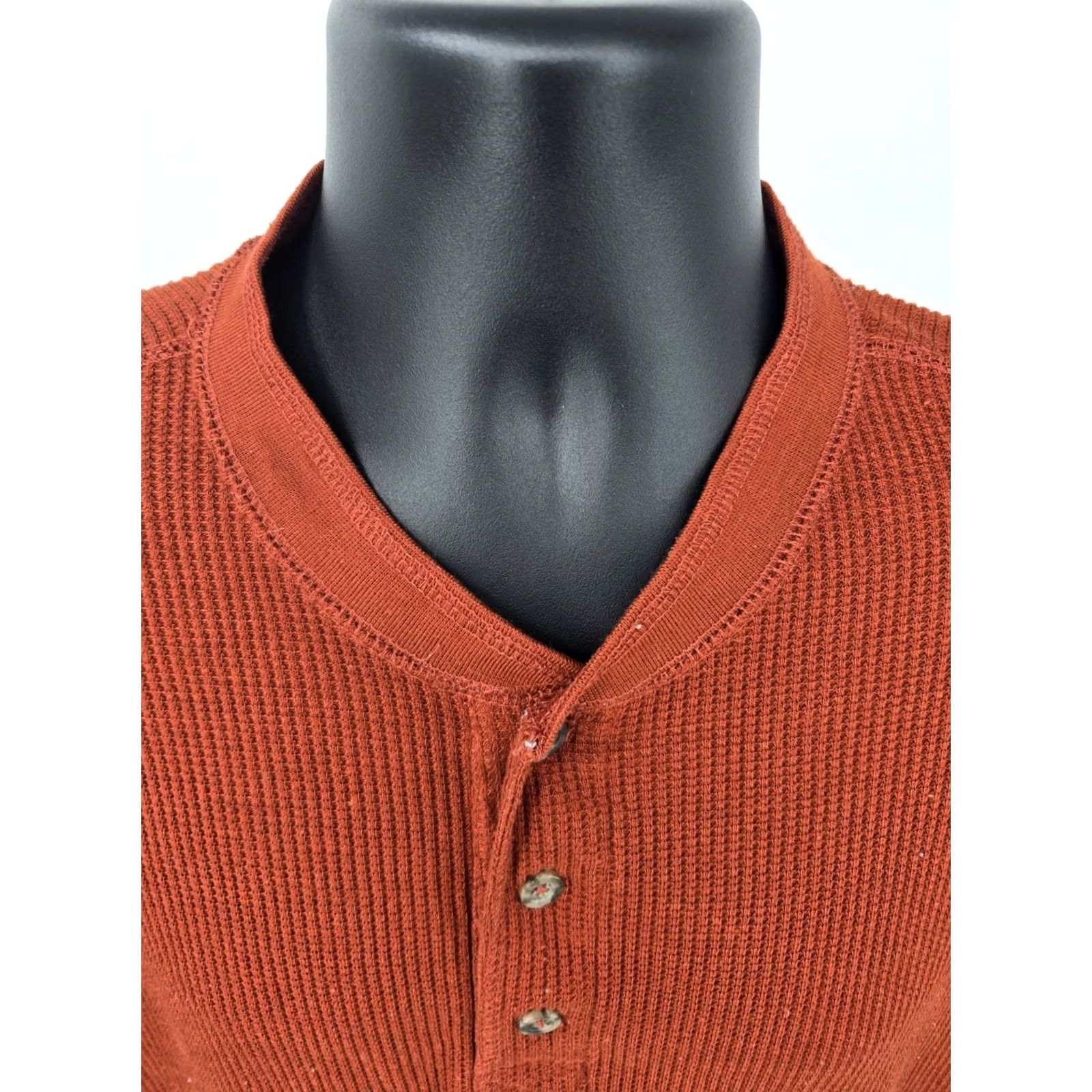 Vintage Alpine Lakes Henley Shirt 2XL Brick Red Thermal Knit Long Sleeve Men Size US XXL / EU 58 / 5 - 4 Thumbnail