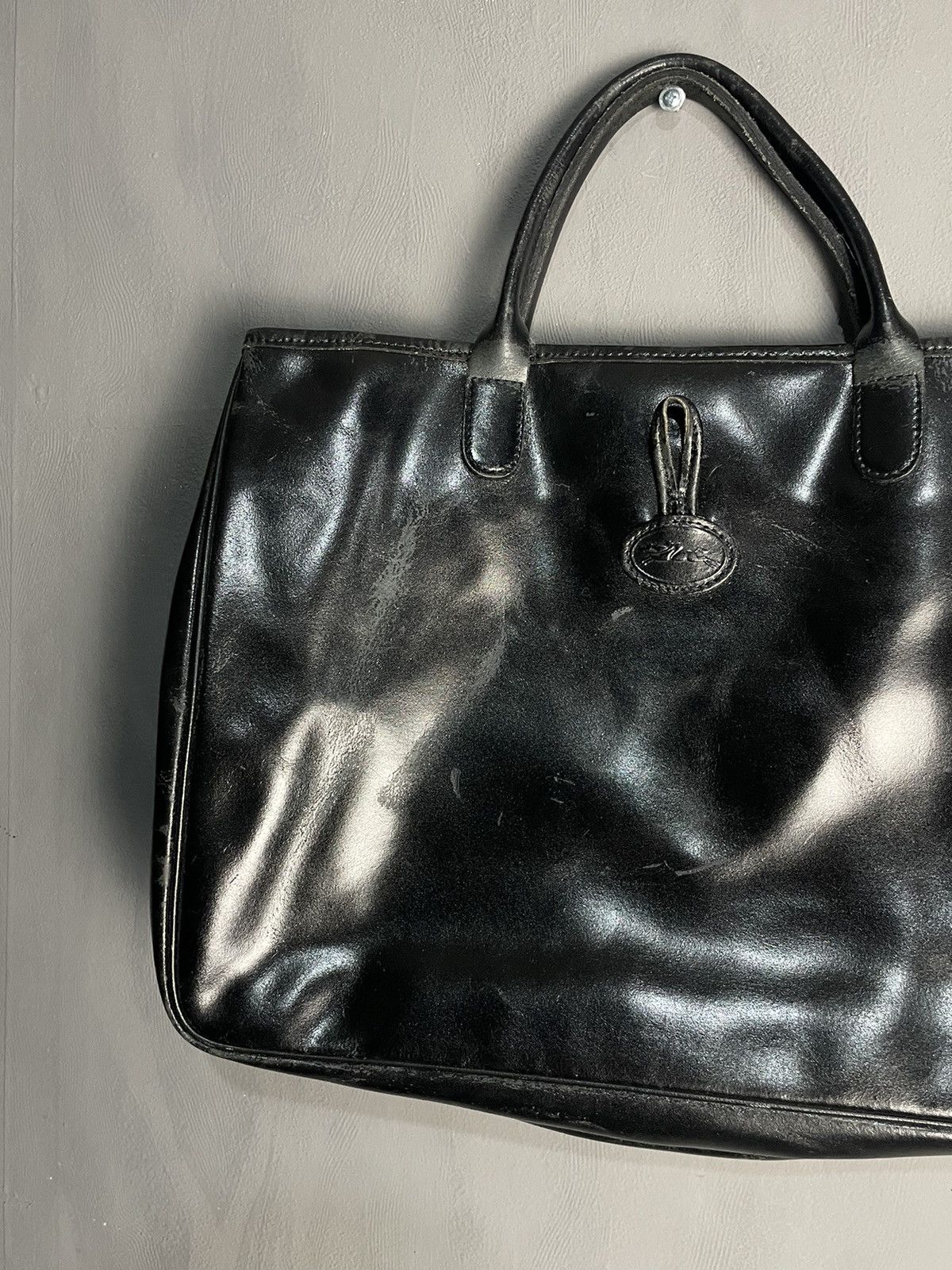 Longchamp LONGCHAMP Large Black Leather Silver Toggle Shoulder Bag EUC Size ONE SIZE - 2 Thumbnail