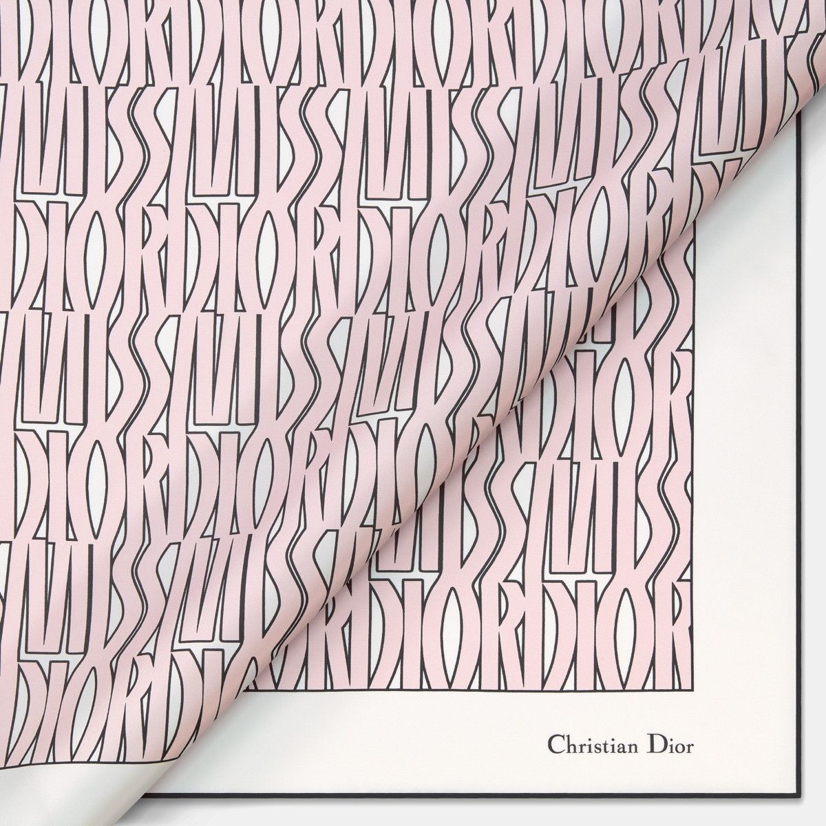 Dior o1bcso1str0226 Size:OS/90 Square Scarf in White/Pale Pink Size ONE SIZE - 4 Thumbnail