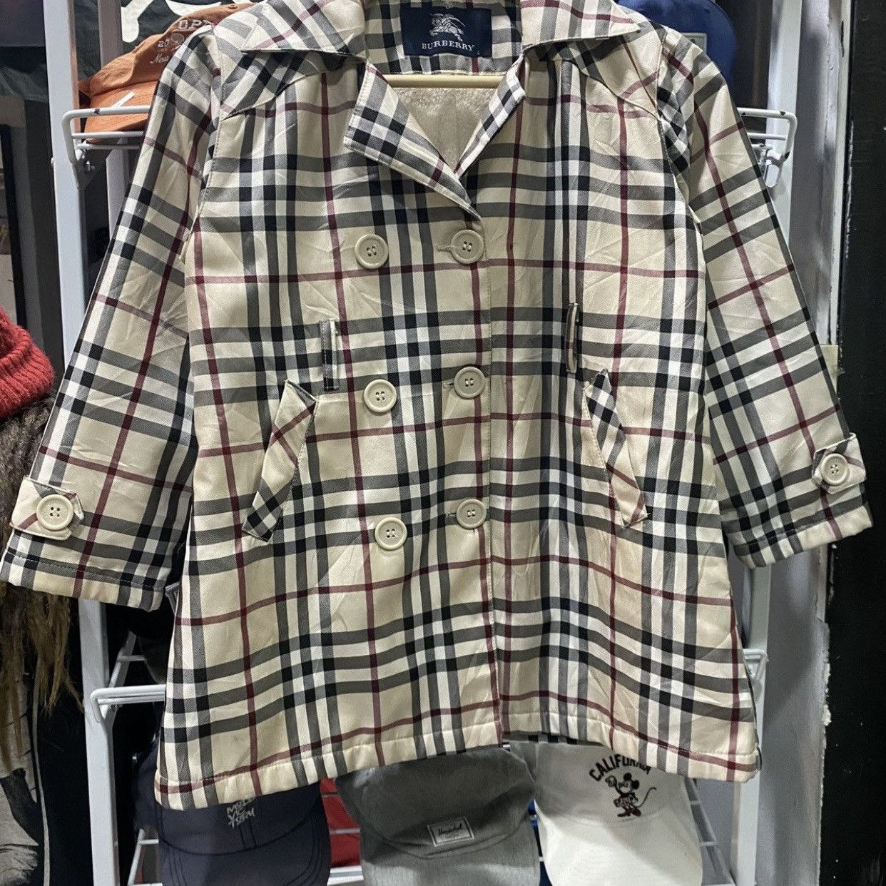 Burberry Vintage Burberry Nova Check DoubleBreasted Short Coat Jacket Size L / US 10 / IT 46 - 5 Thumbnail
