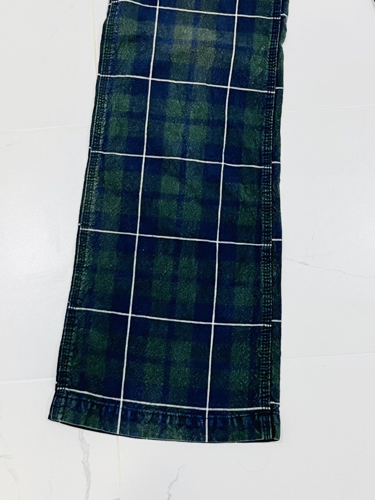 Japanese Brand Japan Designer Betty Smith Lowrise Super Flared Tartan Pants Size 32" / US 10 / IT 46 - 6 Thumbnail