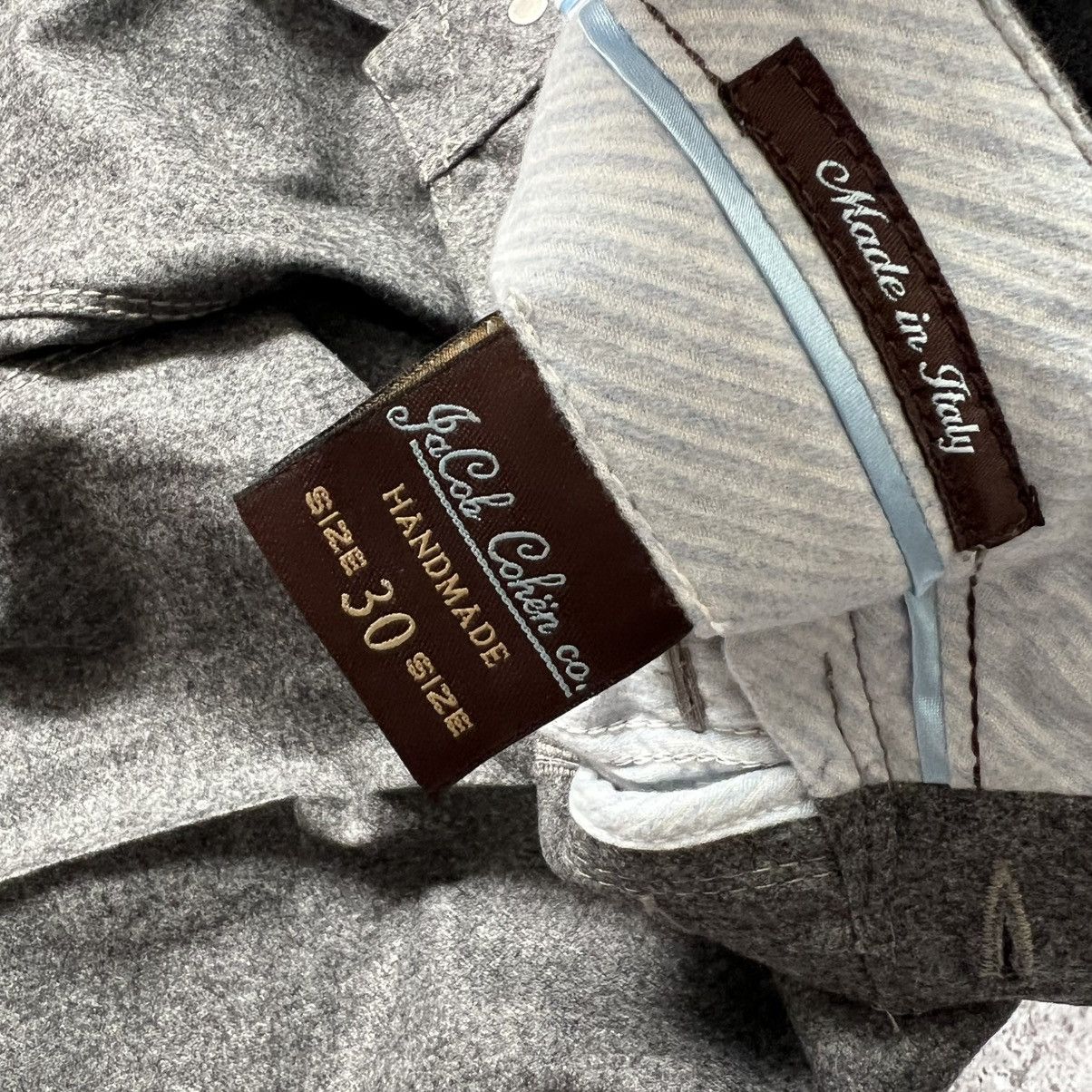 Jacob Cohen Jacob Cohen J688 Luxury Wool Flannel Pants Grey Size US 30 / EU 46 - 5 Thumbnail