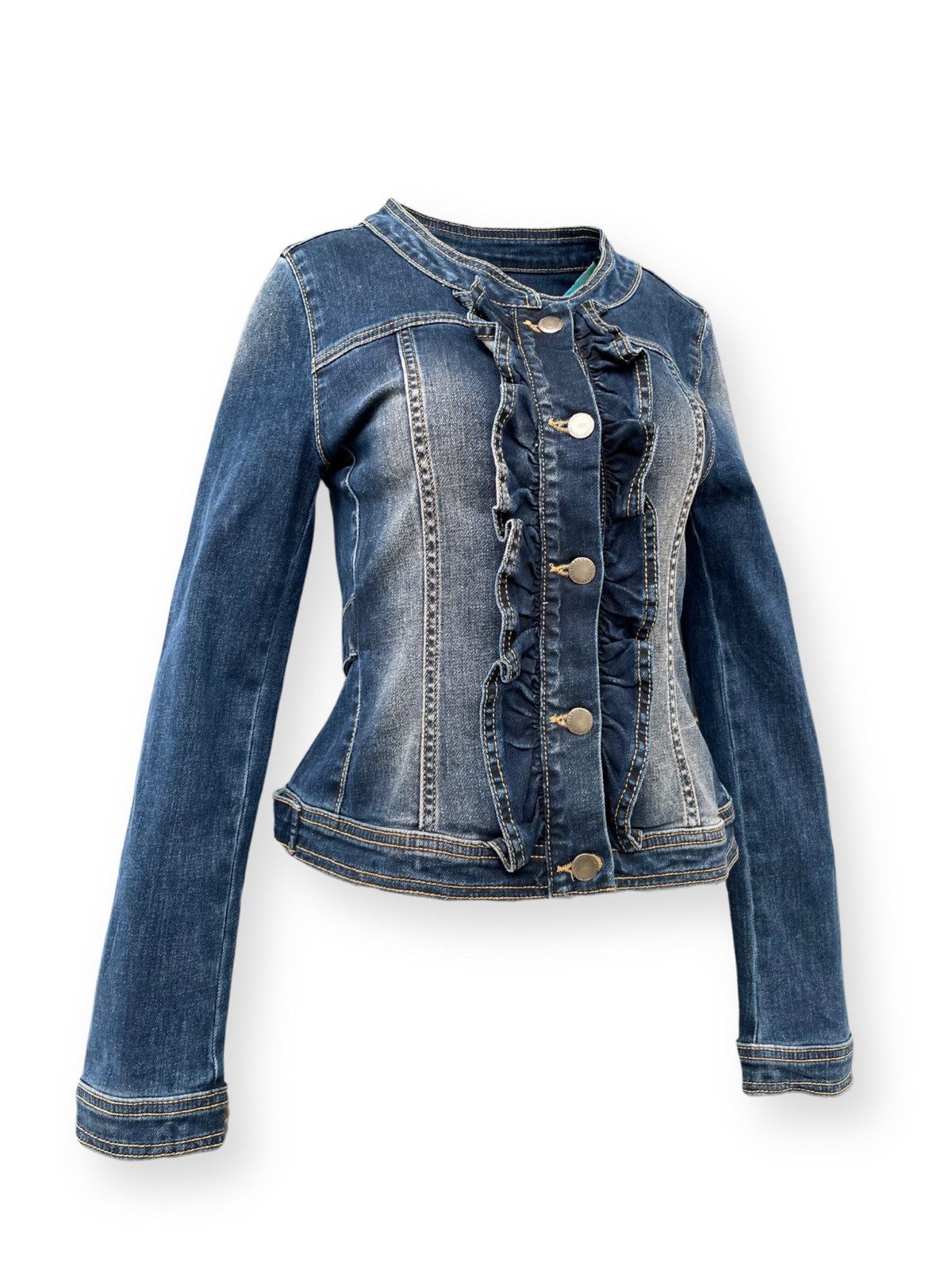 Red Valentino Ruffle Denim Jacket