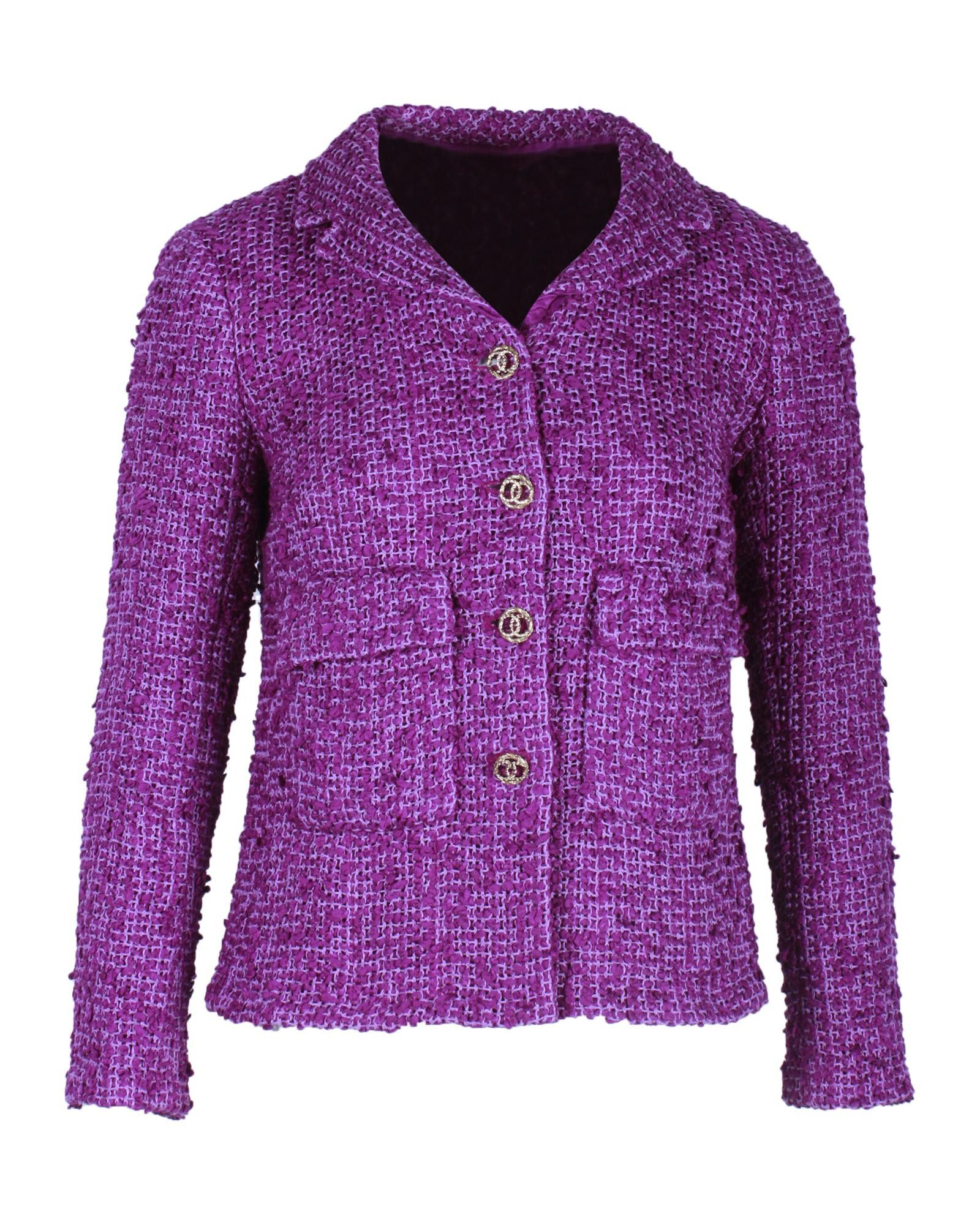 image of Purple Tweed Jacket From Chanels 2021 Collection, Women's (Size XS)