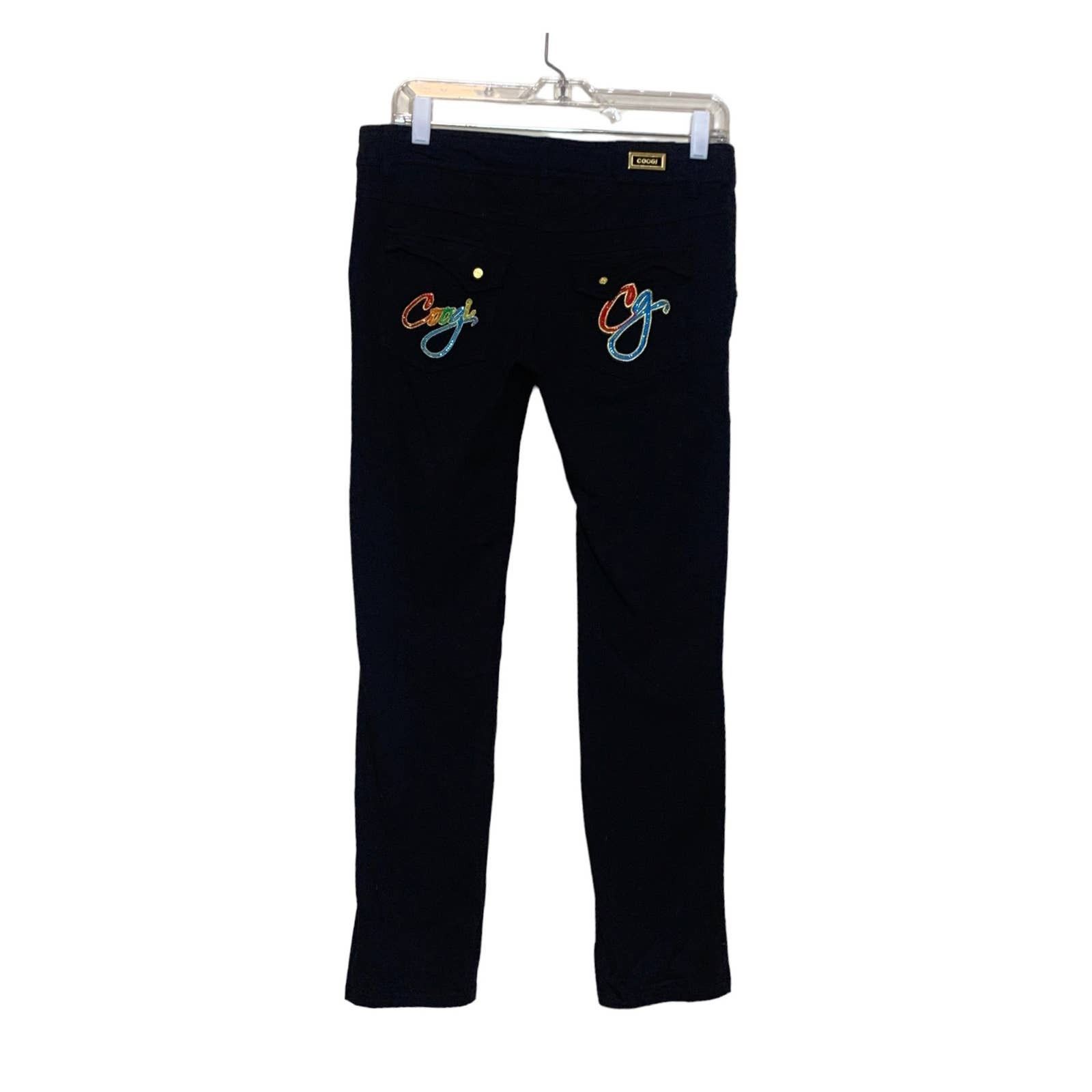 Coogi Coogi black embroidered stretch casual pants size 9/10 Size 32" / US 10 / IT 46 - 2 Thumbnail