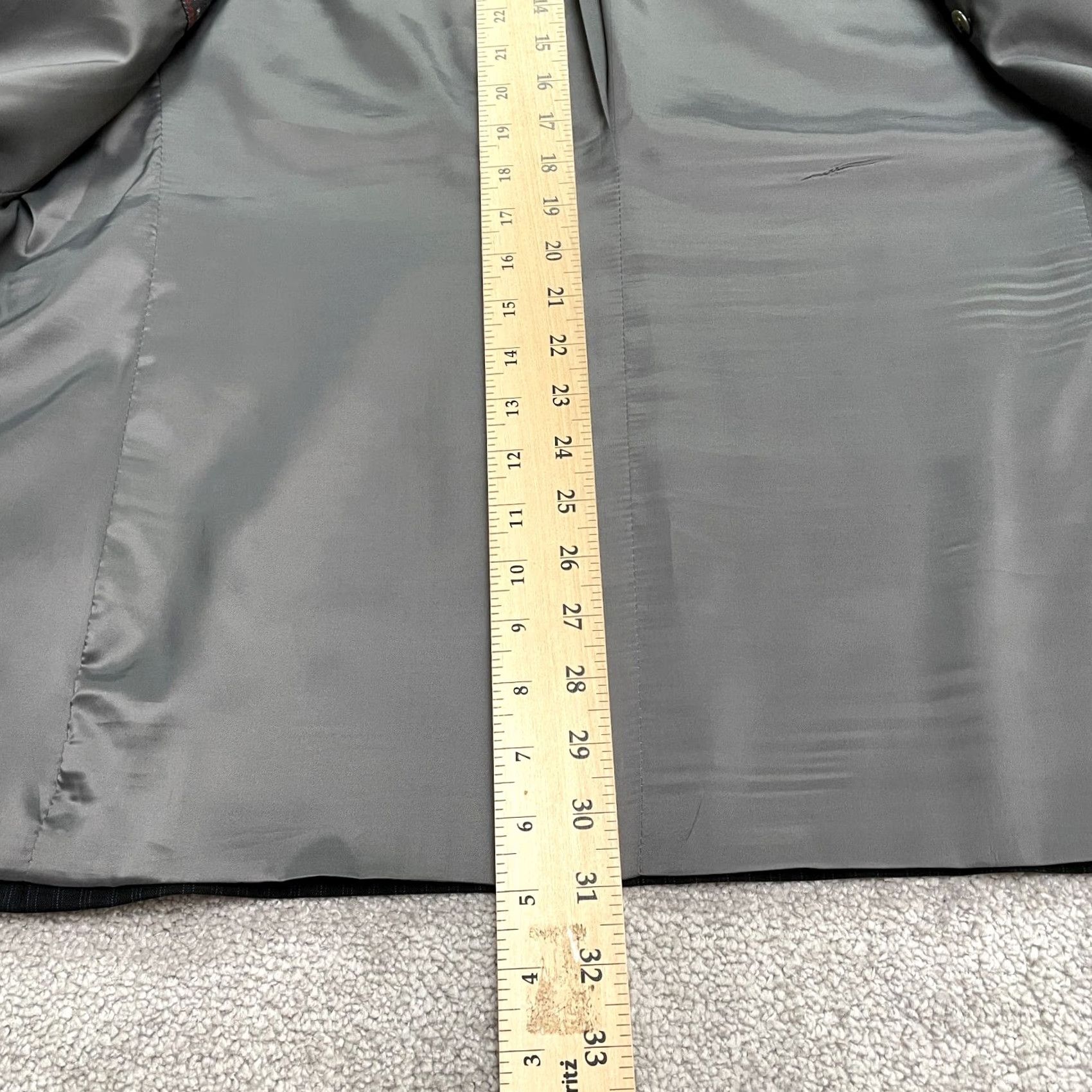 Oscar De La Renta Oscar de la Renta Blazer Men 42R Black Striped Wool Business Jacket Size 42R - 7 Thumbnail