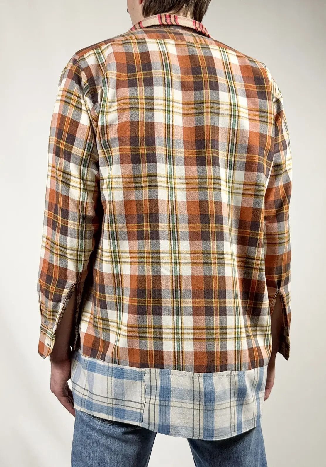 Vintage 80s Vintage Flannel Distressed Reconstructed Check Shirt Size US L / EU 52-54 / 3 - 6 Thumbnail