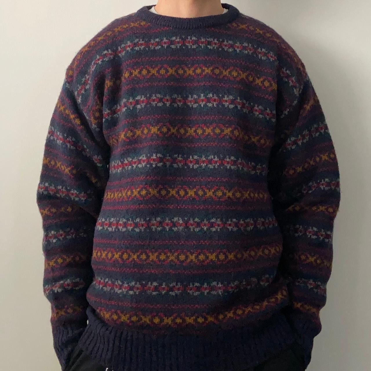 L.L. Bean L.L.Bean Wool Aztec Retro Multicolor Striped Sweater Large Size US L / EU 52-54 / 3 - 2 Thumbnail
