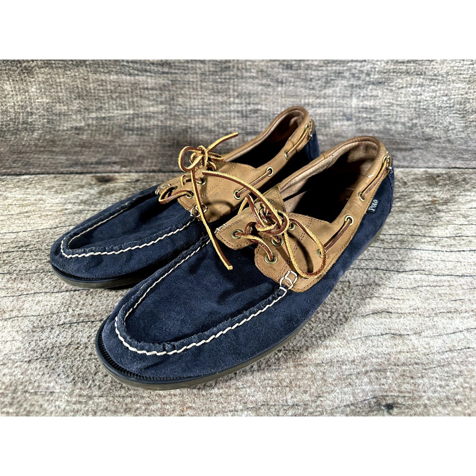 Polo Ralph Lauren Polo Ralph Lauren Bienne Boat Shoe Suede Navy Blue Men 13 D Size US 13 / EU 46 - 1 Thumbnail