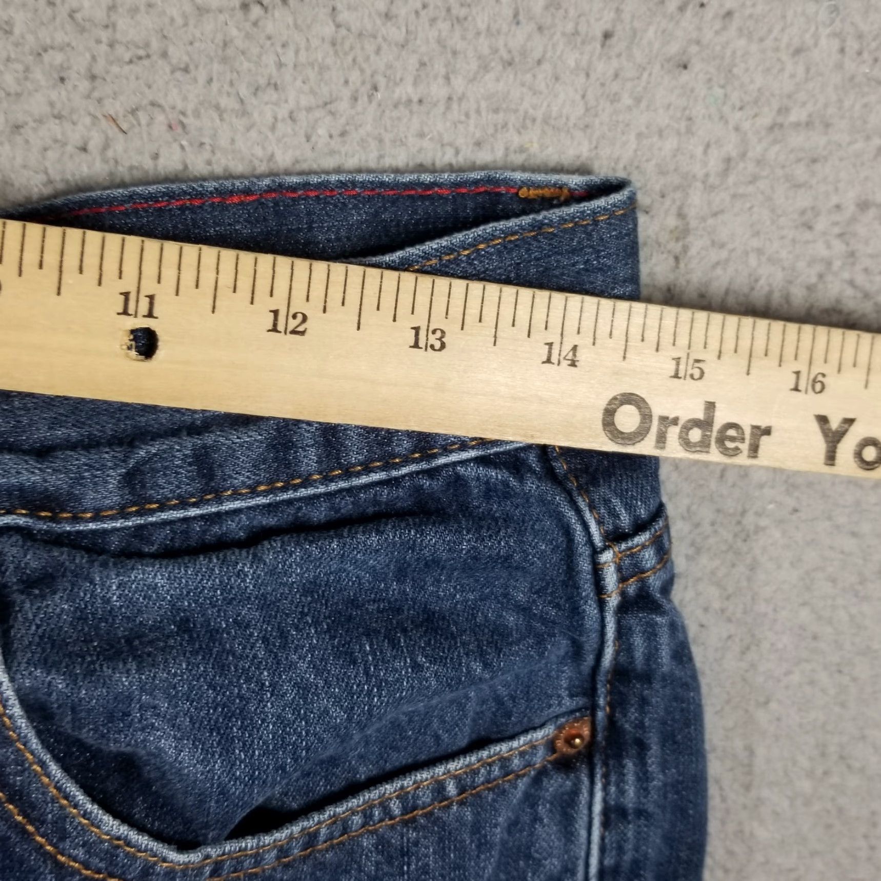 Denime LRG Jeans Mens 32 Blue Denim True Tapered Skater 90s Y2K Size US 32 / EU 48 - 3 Thumbnail