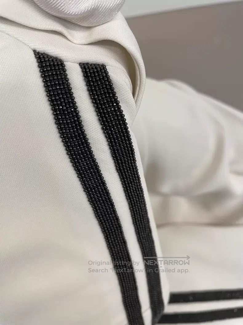 Brunello Cucinelli Brunello Cucinelli White Viscose Fiber Beaded Blazer Size M / US 6-8 / IT 42-44 - 7 Thumbnail