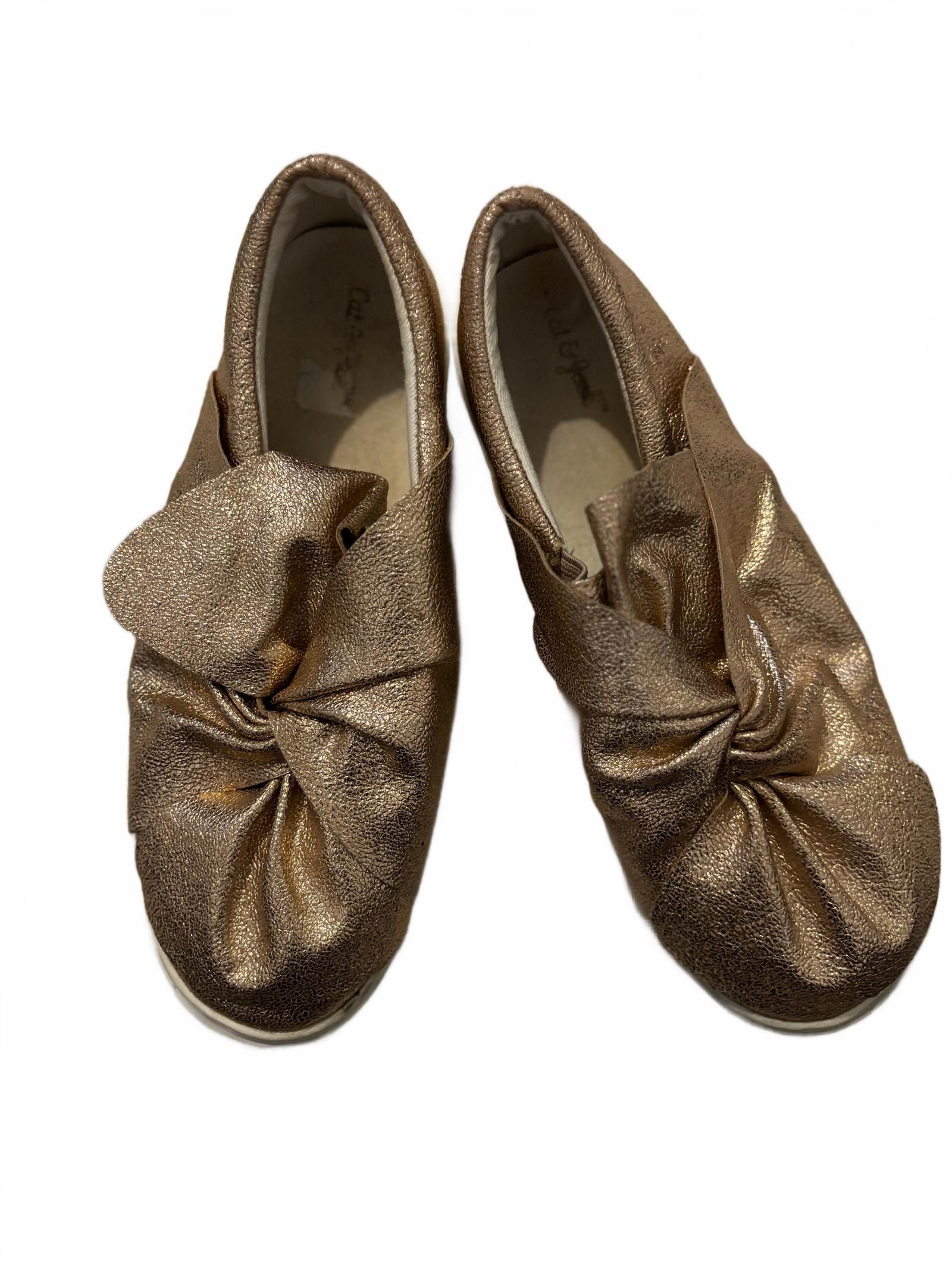Designer Cat & Jack Fancy Slip-On Shoes - Shiny Bronze sz 5 Size US 5 / IT 35 - 1 Thumbnail