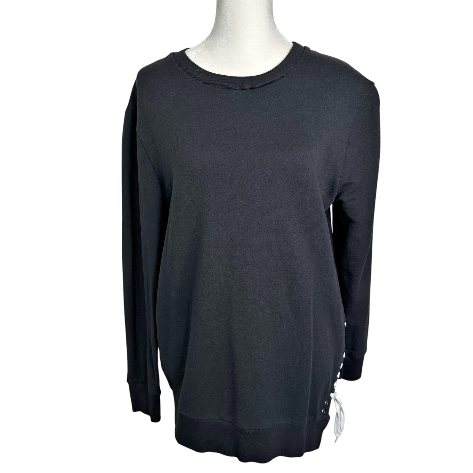 Allsaints AllSaints Lace-Up Crewneck Sweatshirt Black Women’s Size S Size S / US 4 / IT 40 - 2 Thumbnail