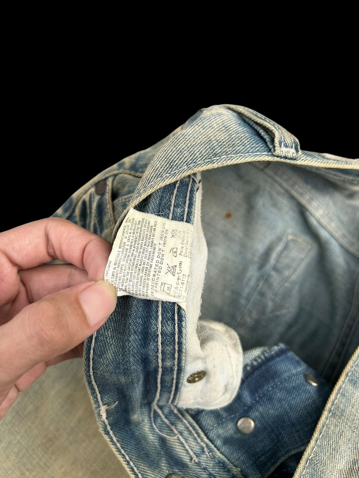Kapital Vintage Diesel Big Logo Distressed Dirty Denim jeans Size US 32 / EU 48 - 14 Thumbnail