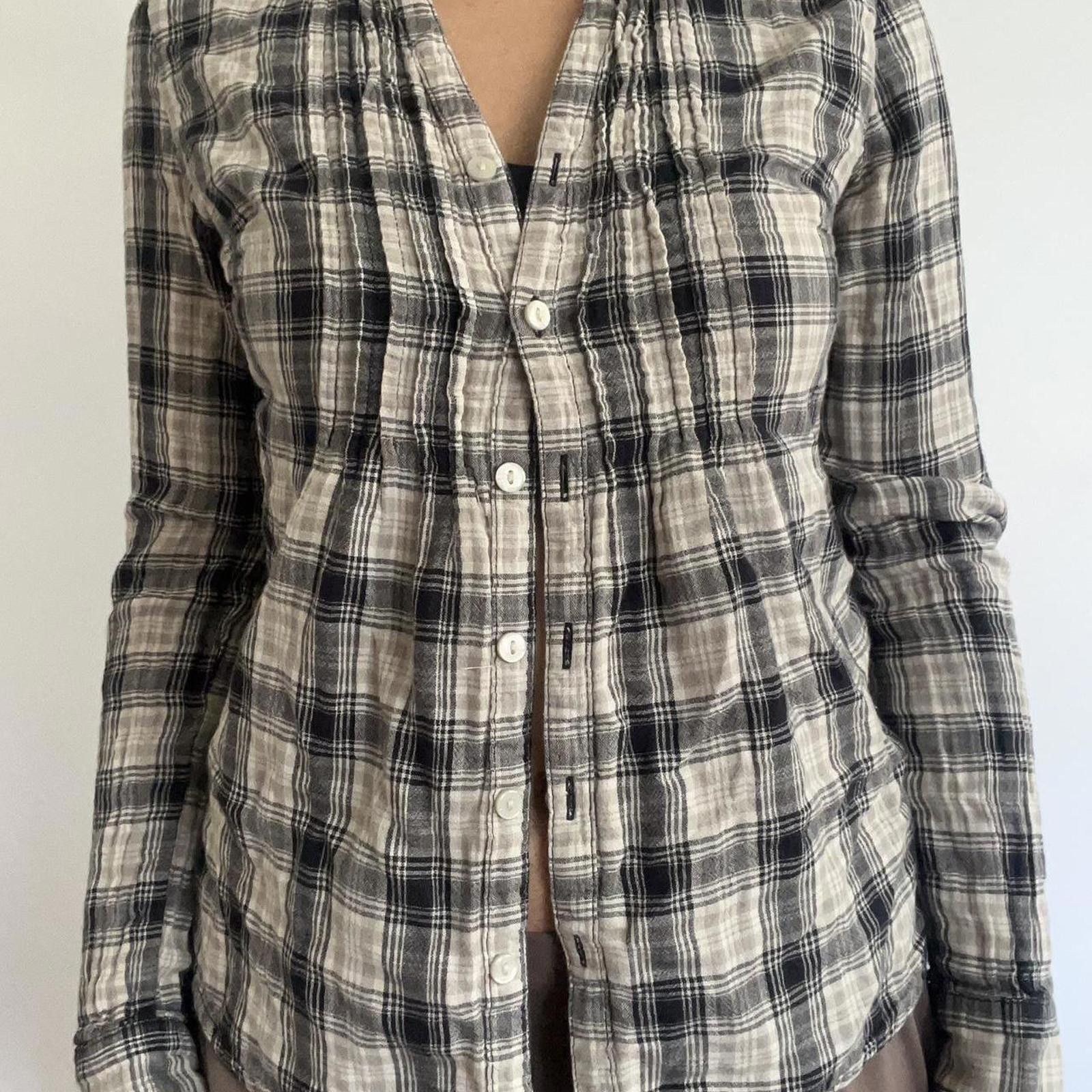 Converse Cream and black plaid button-up flannel Size XS / US 0-2 / IT 36-38 - 1 Thumbnail