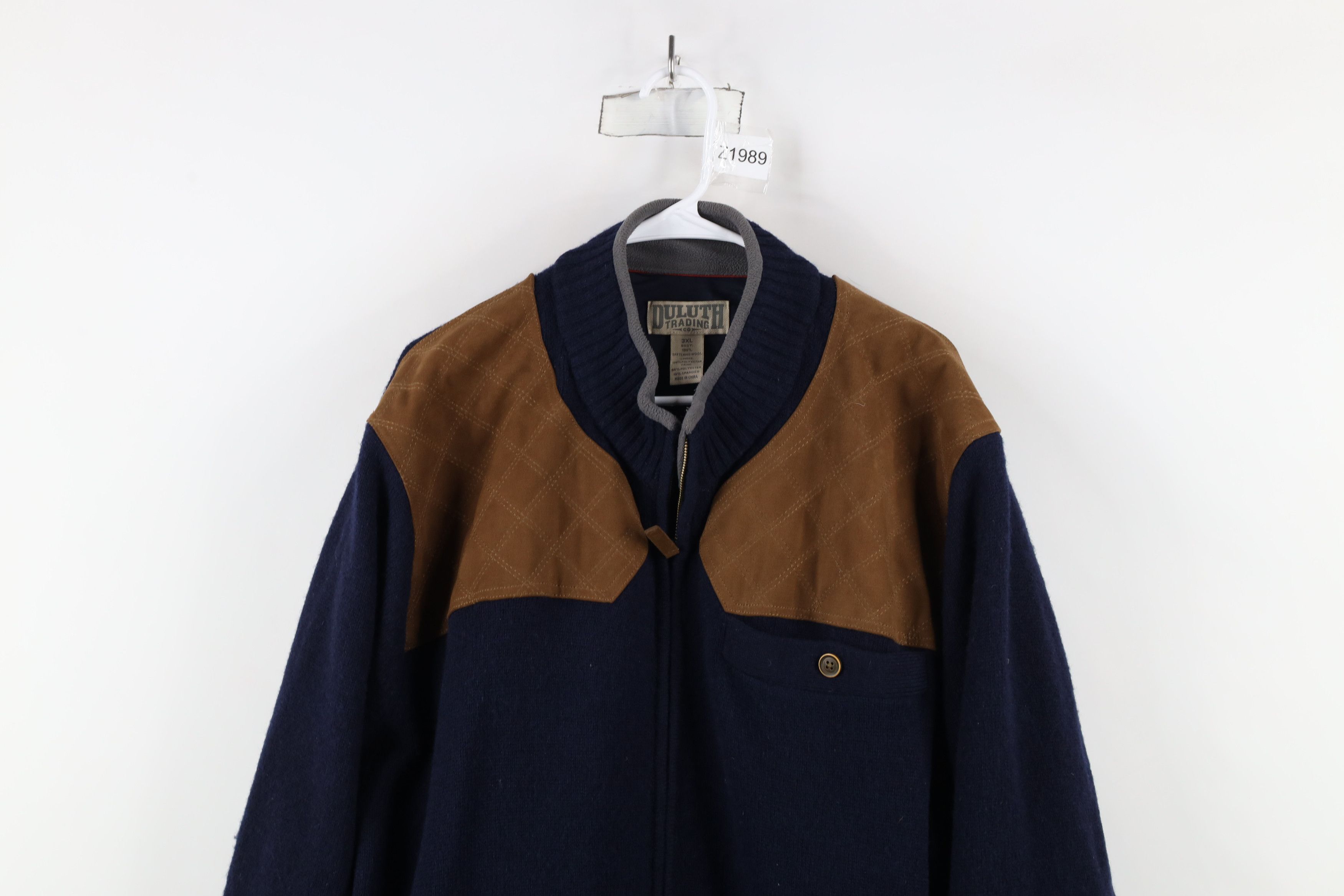 Duluth Trading Company × Vintage Duluth Trading Co Shetland Wool Full Zip Sweater Jacket Blue Size US XXL / EU 58 / 5 - 2 Thumbnail