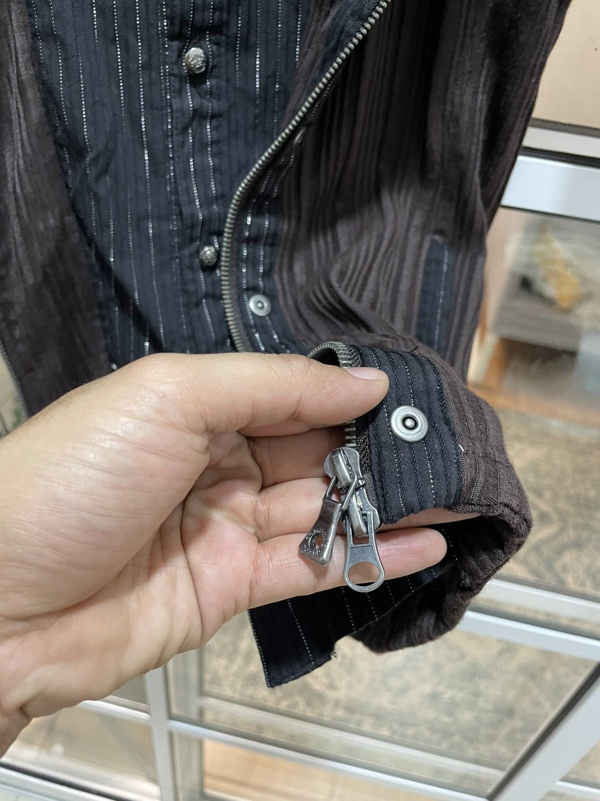 semanticdesign Semanticdesign Rare Double Layer Polos Zipper Pleated Shirt Size US S / EU 44-46 / 1 - 9 Thumbnail