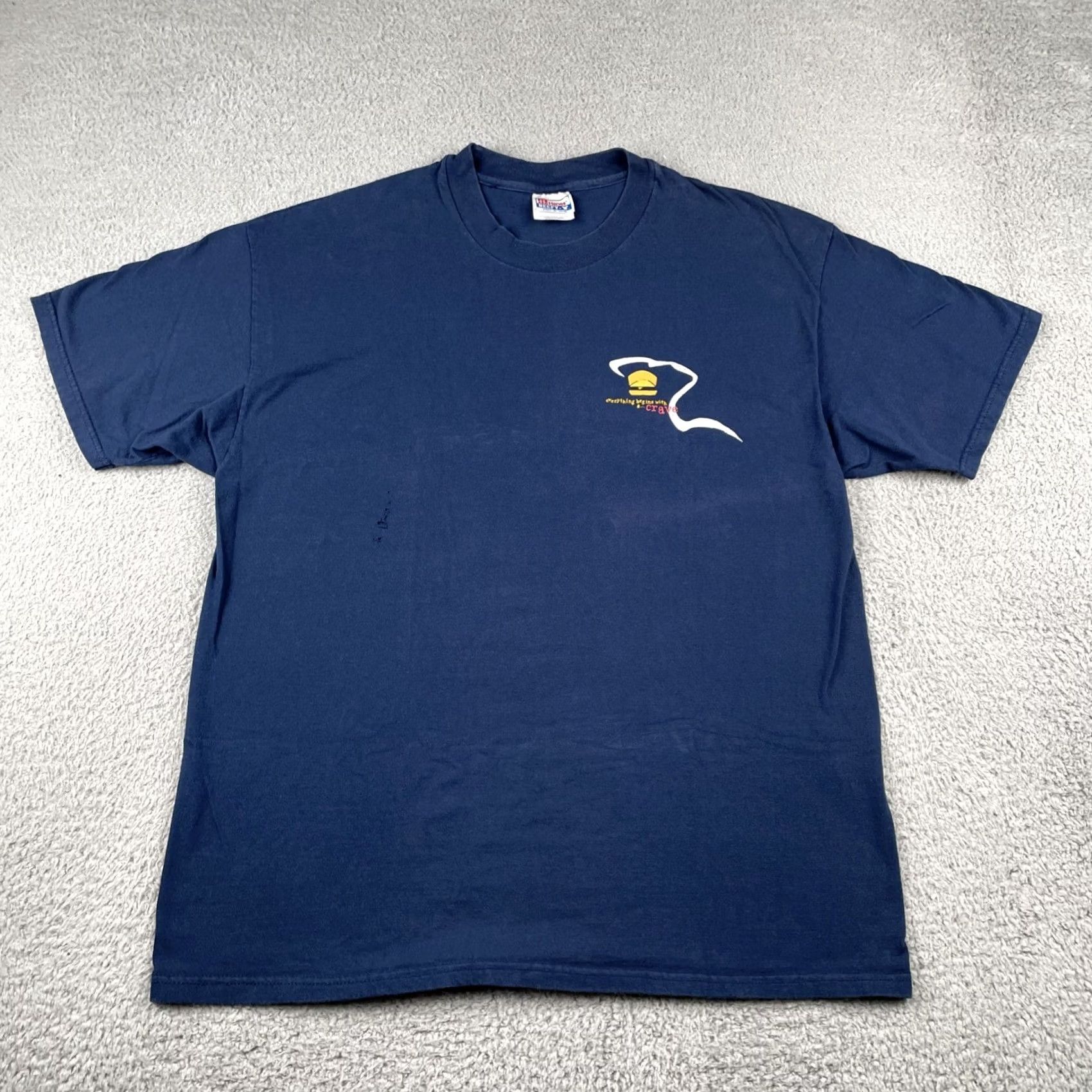 Hanes VINTAGE Hanes Beefy-T Shirt Adult XL Blue White Castle Crave Crew 1998 90s Mens Size US XL / EU 56 / 4 - 7 Thumbnail