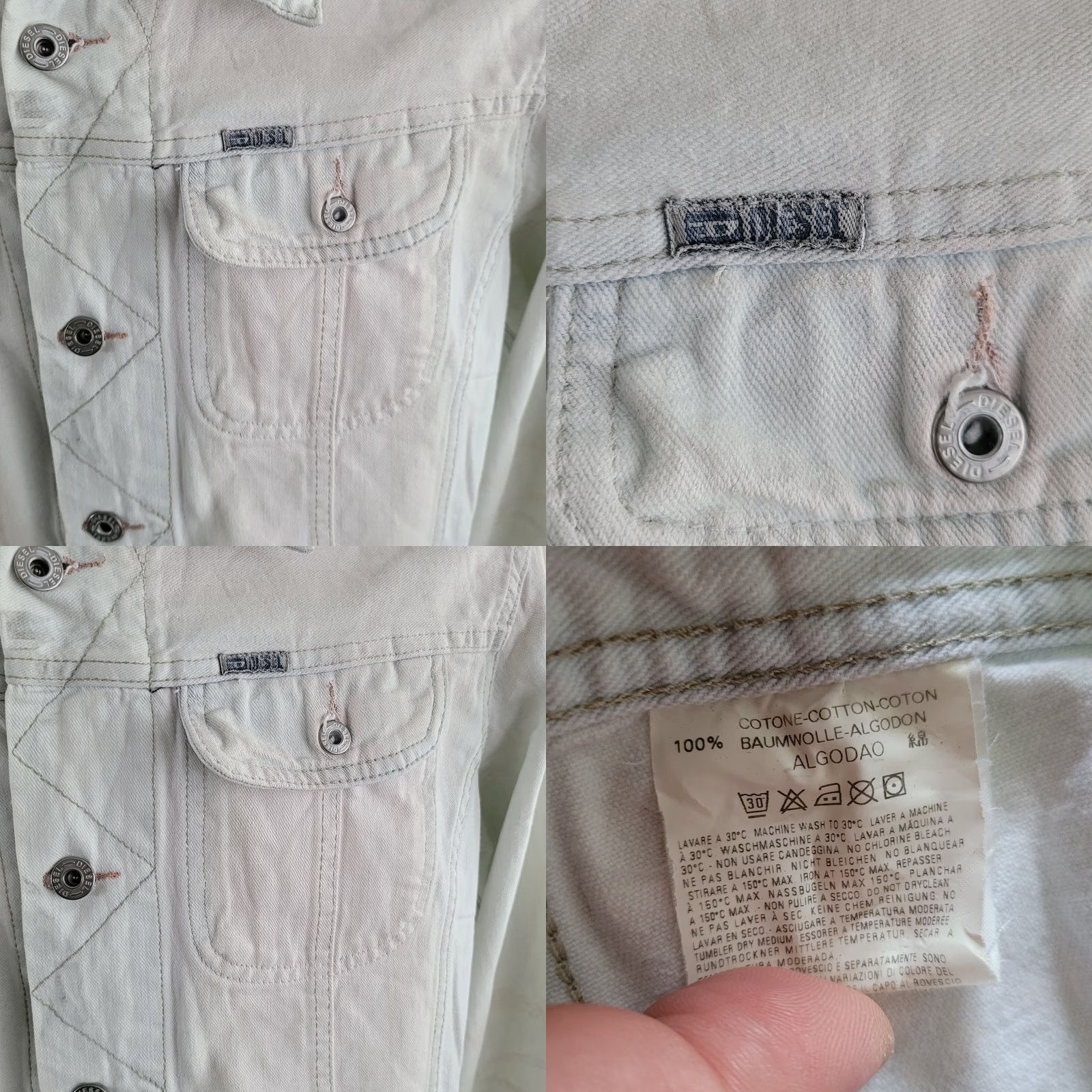 Diesel Diesel Denim Jacket Ladies M Made In Italy Denim Jacket Womens M White 90s? Italy Made In Italy Size M / US 6-8 / IT 42-44 - 8 Thumbnail