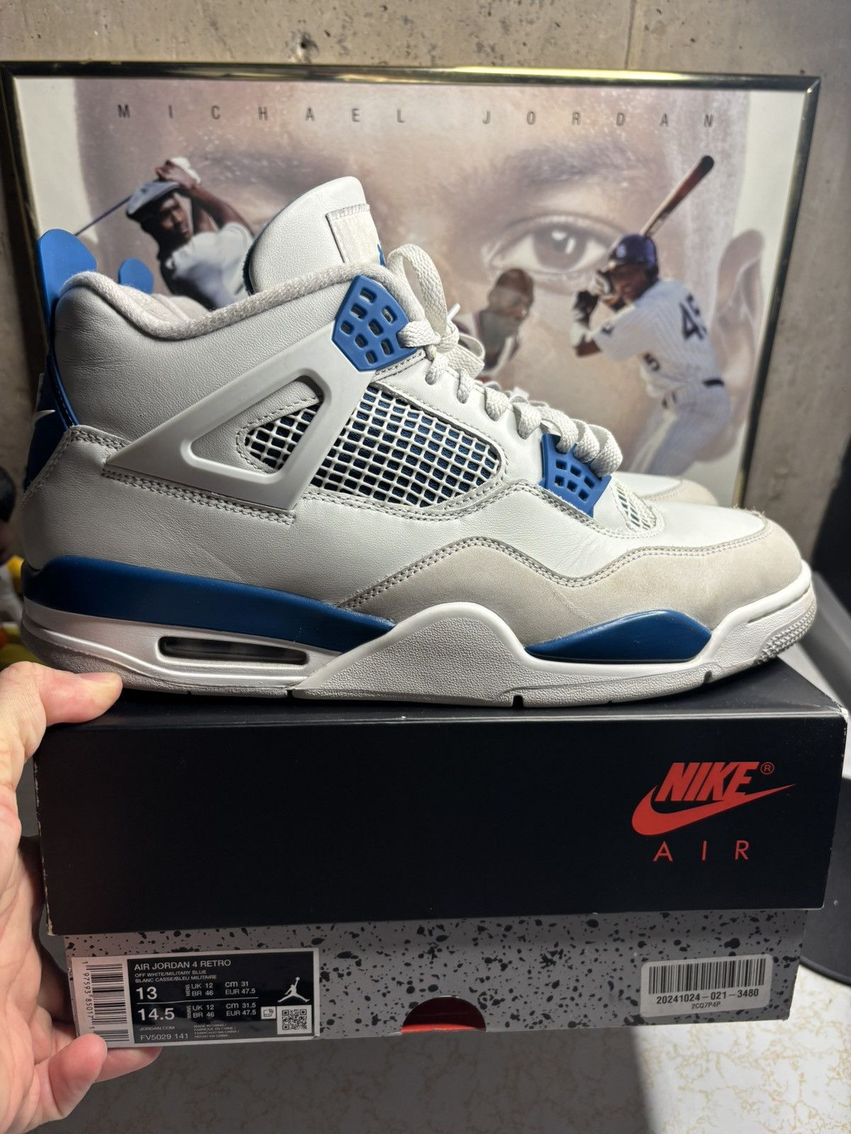 Jordan Brand Jordan Retro 4 ‘Military Blue’ Size US 13 / EU 46 - 1 Thumbnail