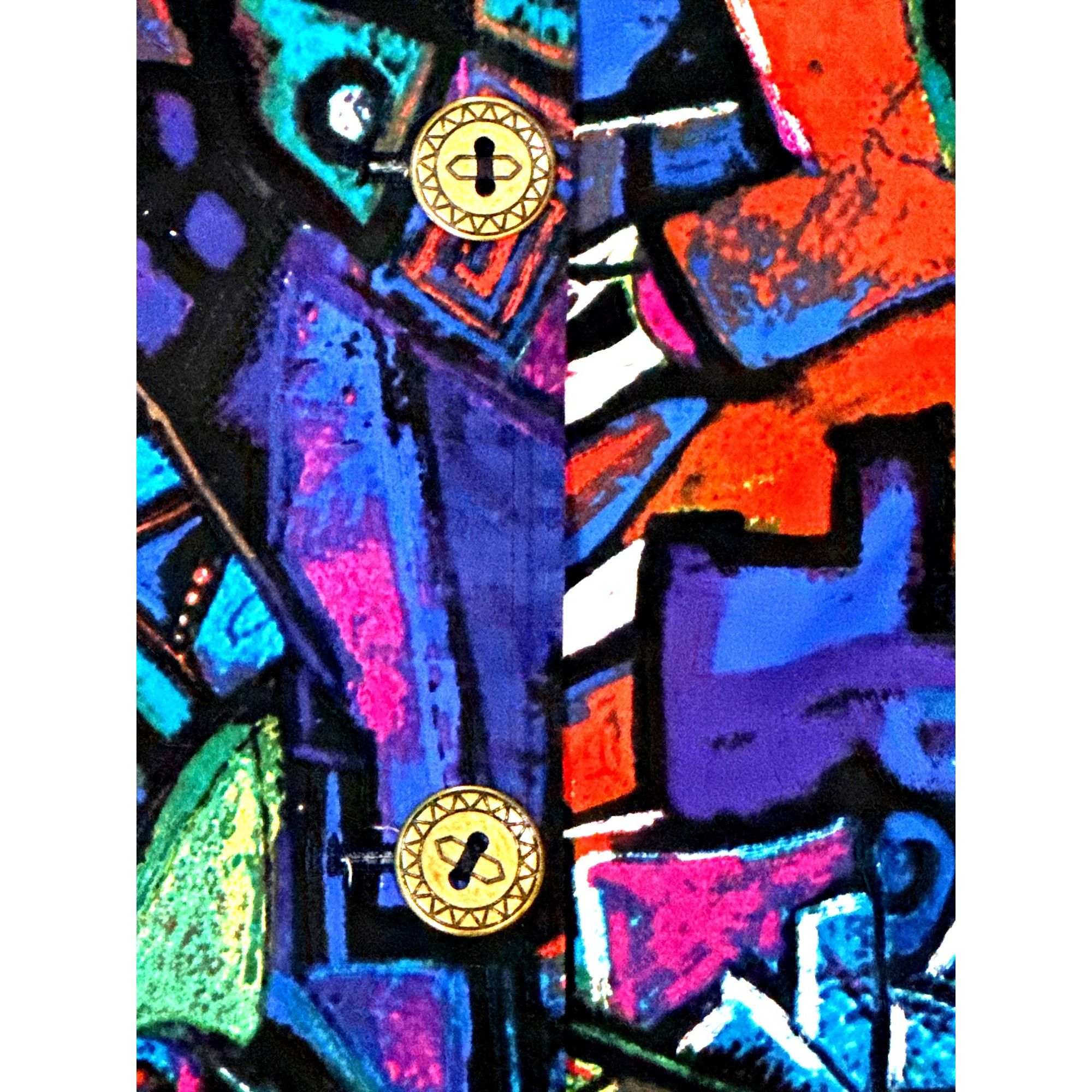 Chicos Chicos Abstract Print Jacket Button Front Colorful Artsy Sta Size L / US 10 / IT 46 - 7 Thumbnail