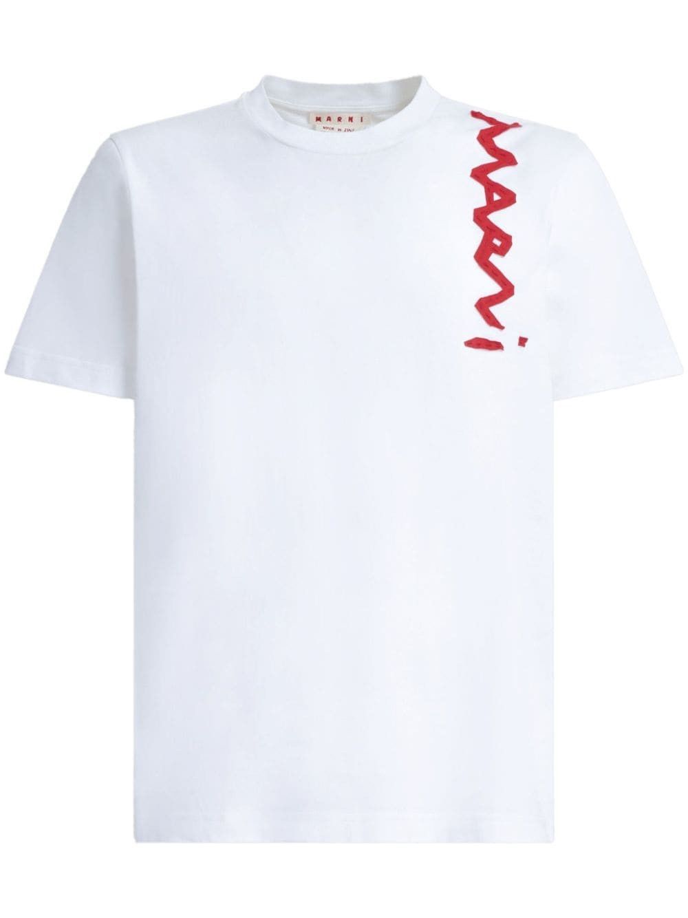 Marni o1w1db11025 Lettering-Deteiling T-Shirt in White Size US XL / EU 56 / 4 - 1 Thumbnail