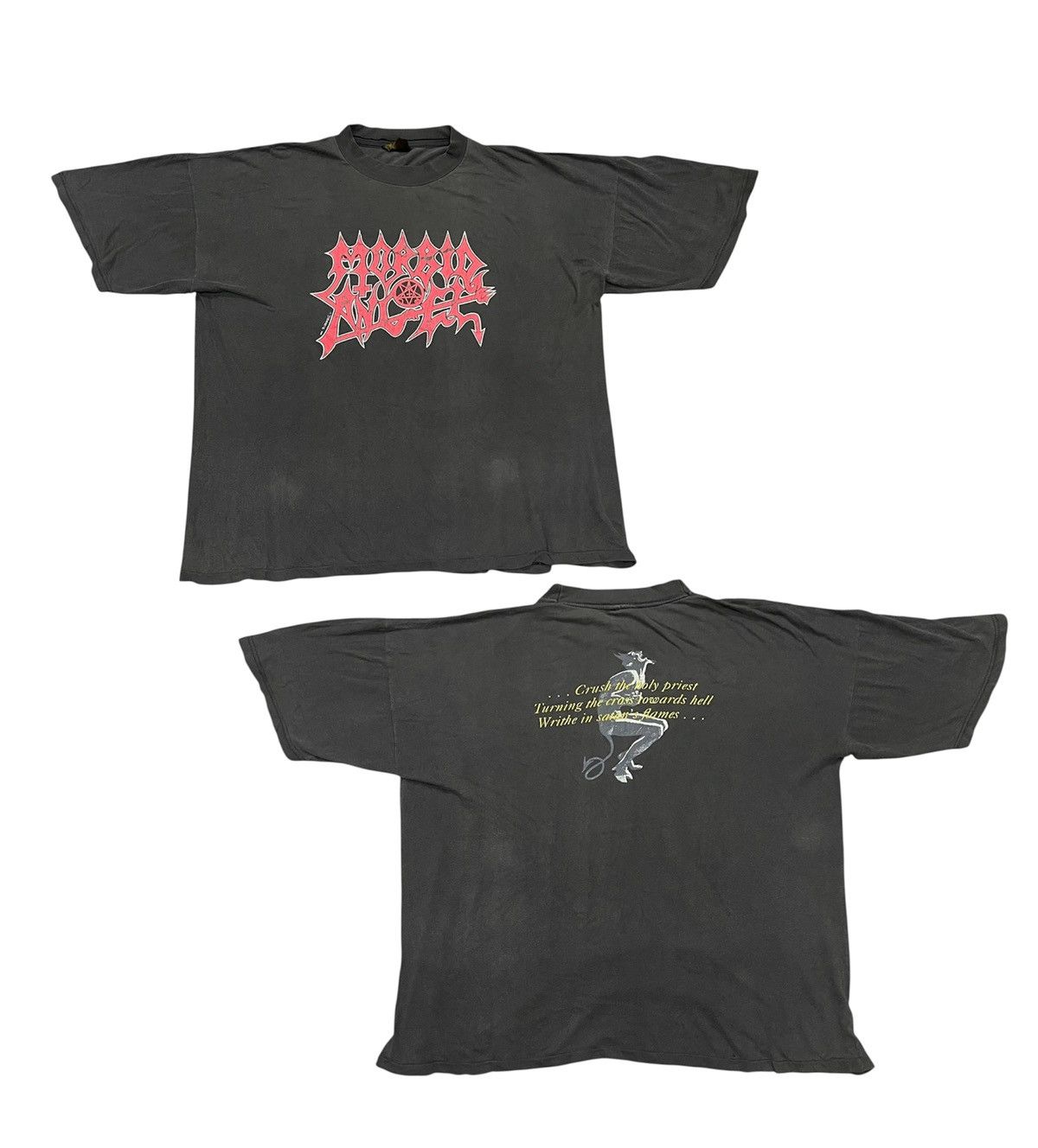 Band Tees VINTAGE 1990 MORBIT ANGEL CHAPEL OF GHOULS OVERALL FADED Size US XL / EU 56 / 4 - 1 Thumbnail