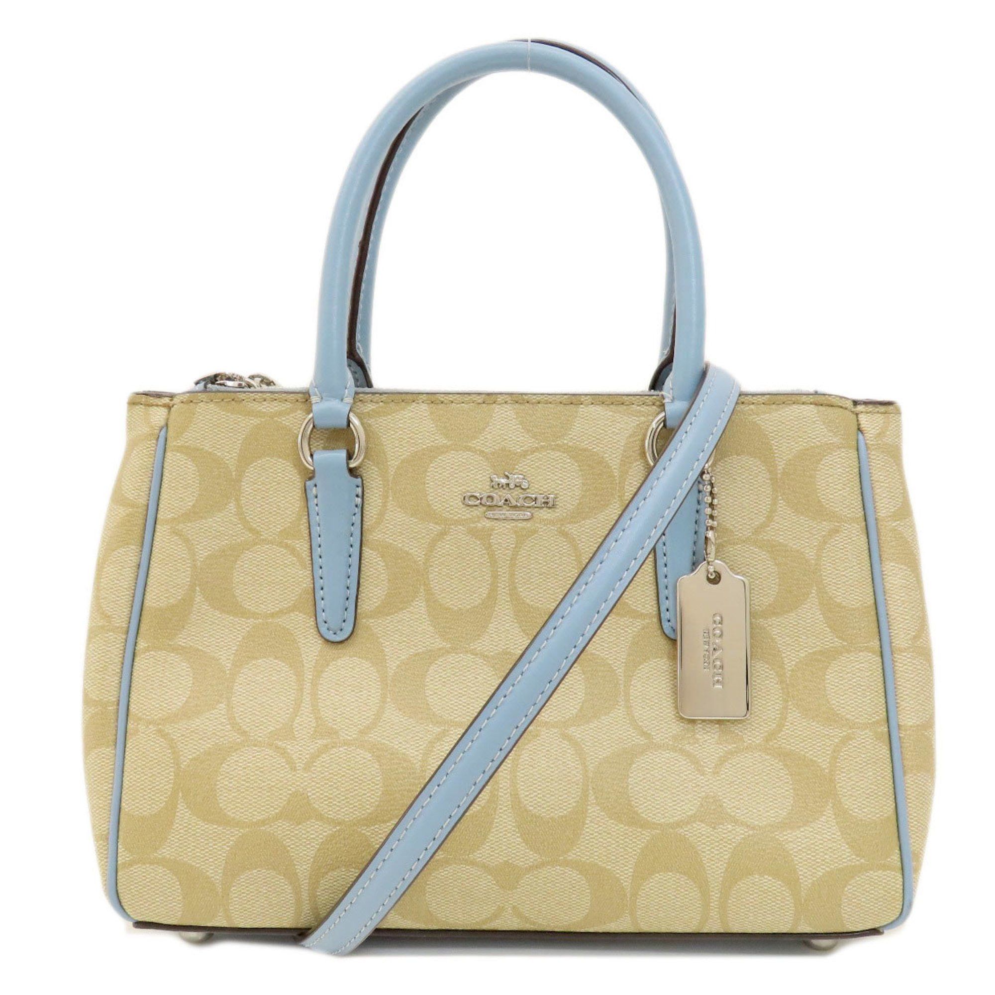 image of Coach F67027 Signature Handbag Pvc/leather Women's Coach in Brown