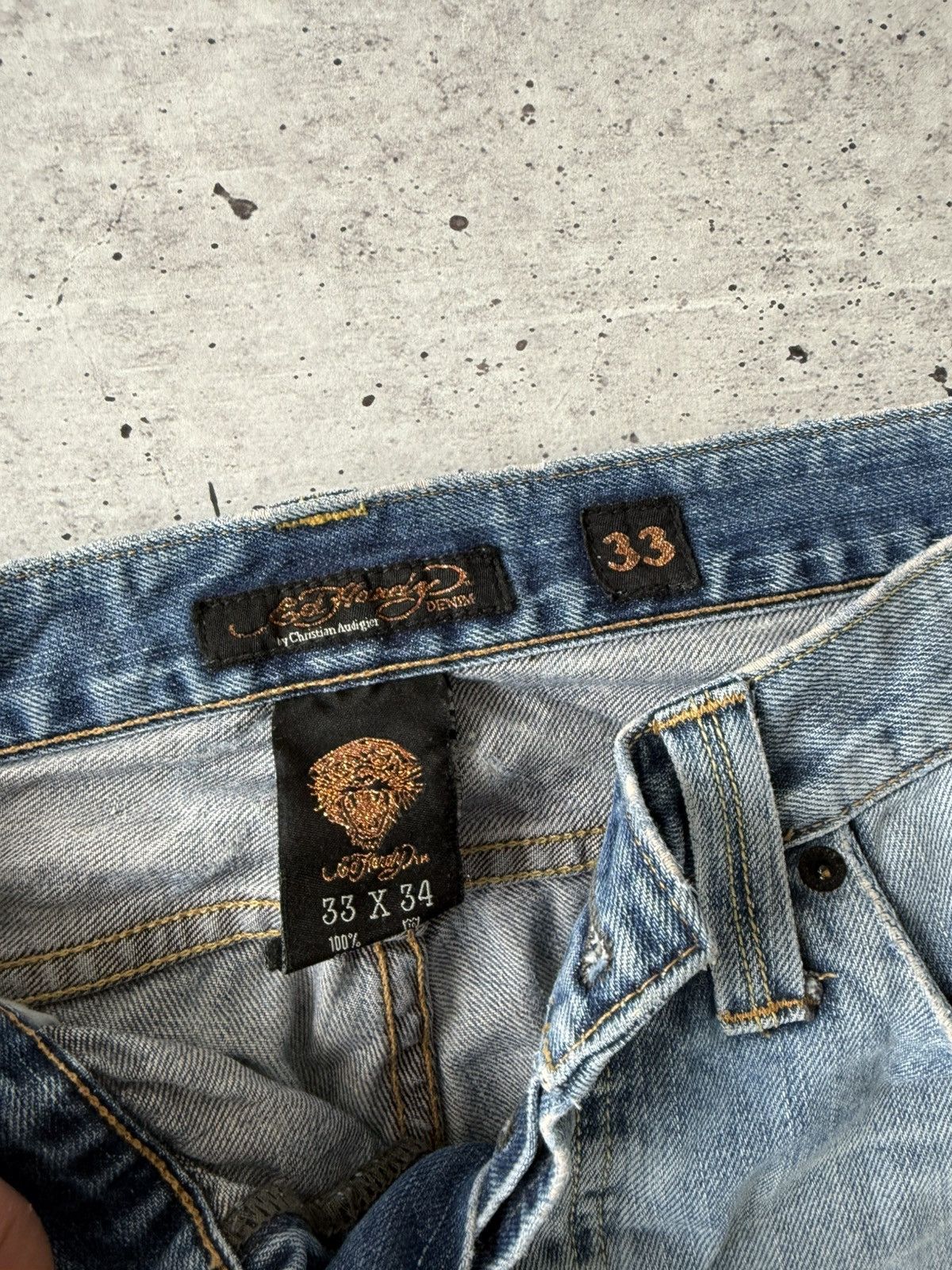 Ed Hardy Vintage Y2K Ed Hardy x Christian Audigier Boys Denim Pants Size US 33 - 10 Thumbnail