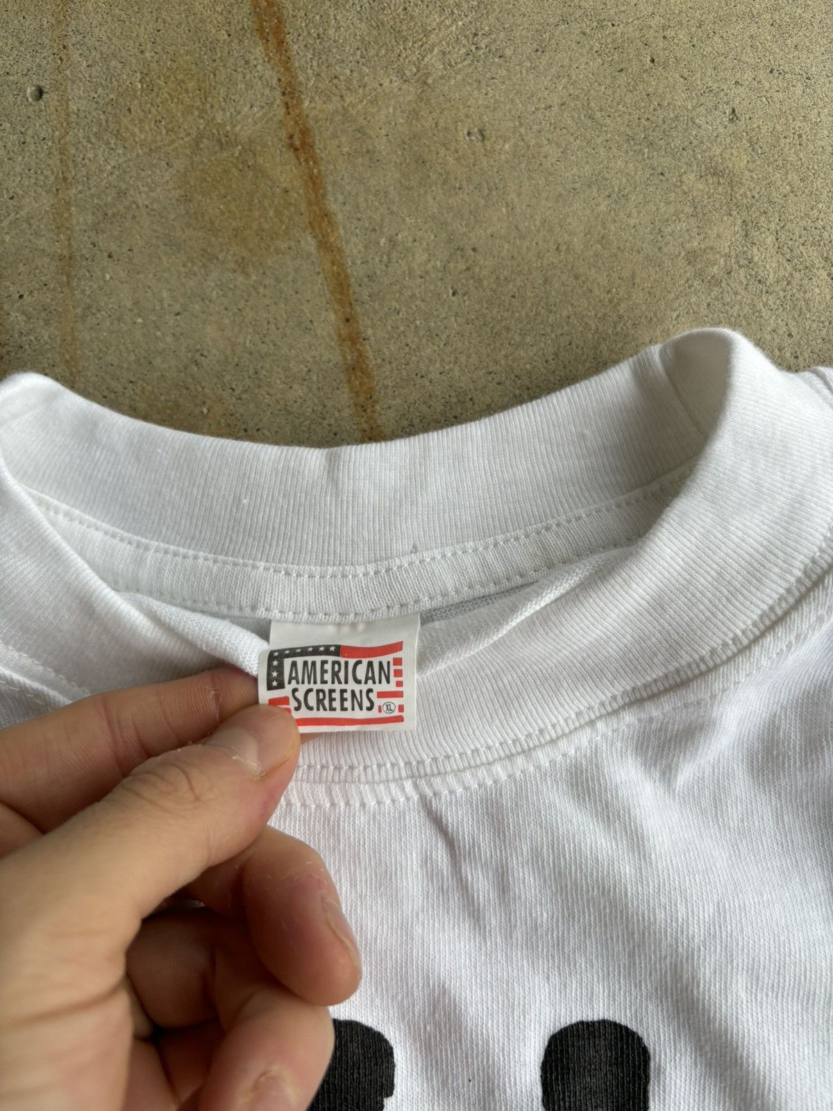 Vintage Crazy 90s Run From Cops Humorous Boxy White Grunge Tee Size US XL / EU 56 / 4 - 3 Thumbnail