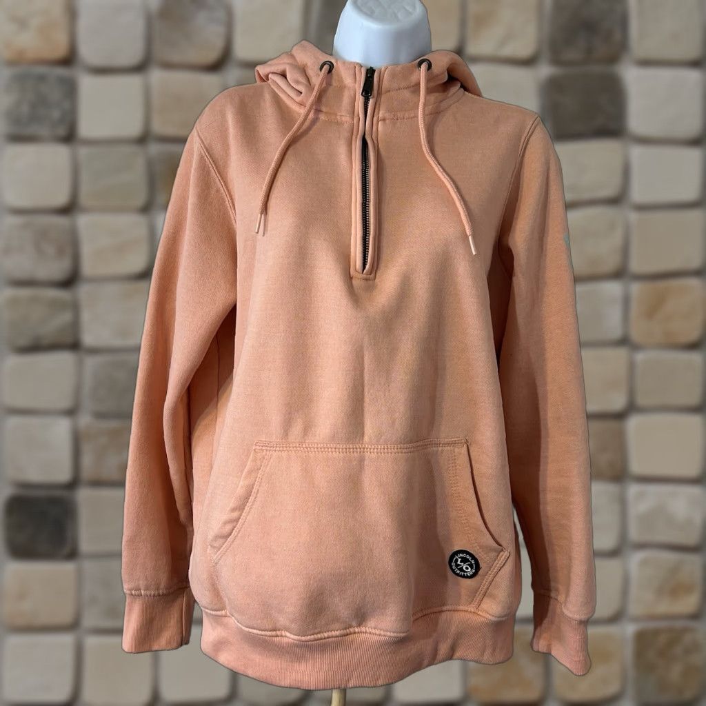 KangaROOS VINTAGE: No (omit) Lincoln Outfitters Hoodie Women S Peach 3/4 Zip Kangaroo Pocket Logo Boy? Size S / US 4 / IT 40 - 1 Thumbnail