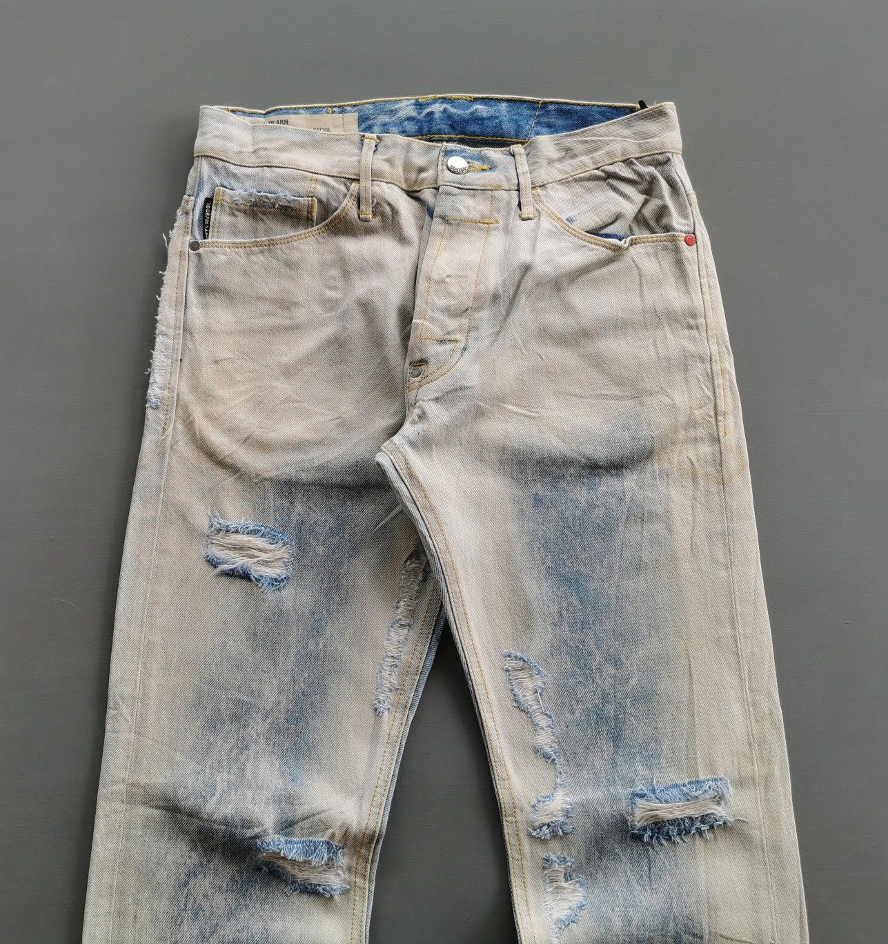 Diesel Black Gold Mud 55DSL Diesel Mod Pearn Distressed Jeans Size US 29 - 4 Thumbnail