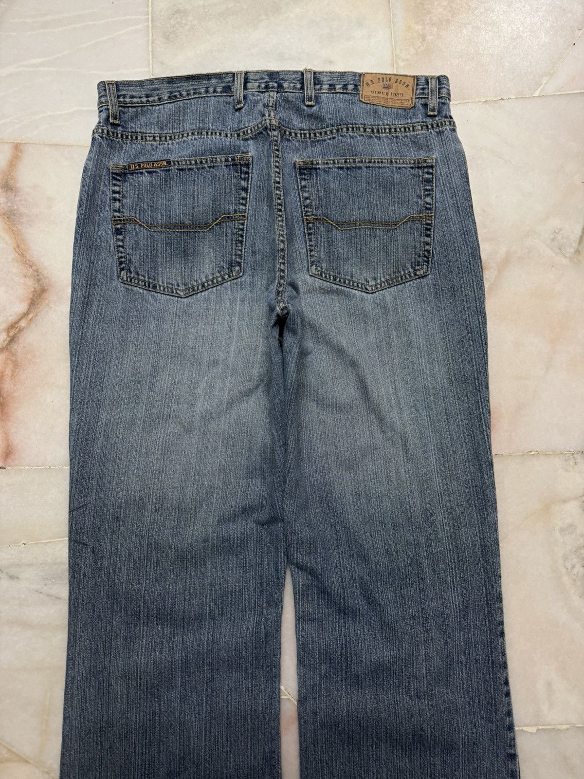 U.S. Polo Assn. ⚡️FLARED⚡️VINTAGE 90s U.S.POLO ASSN STONED WASHED BOOTCUT Size US 35 - 17 Thumbnail