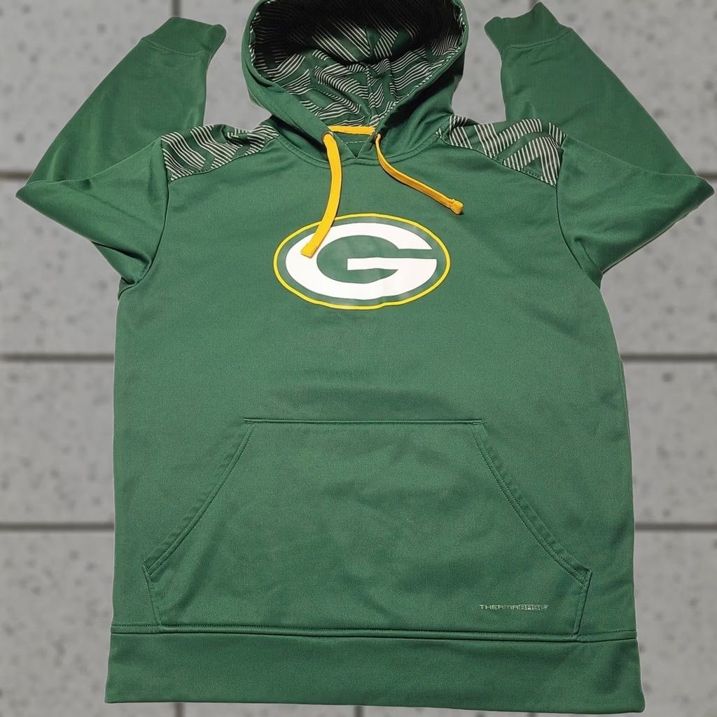 NFL Majestic ThermaBase Green Bay Packers Hoodie Pullover Green NFL Men’s Medium unisex Adult Long Sleeve Graphic Print Football-NFL Hoodie Size US M / EU 48-50 / 2 - 1 Thumbnail