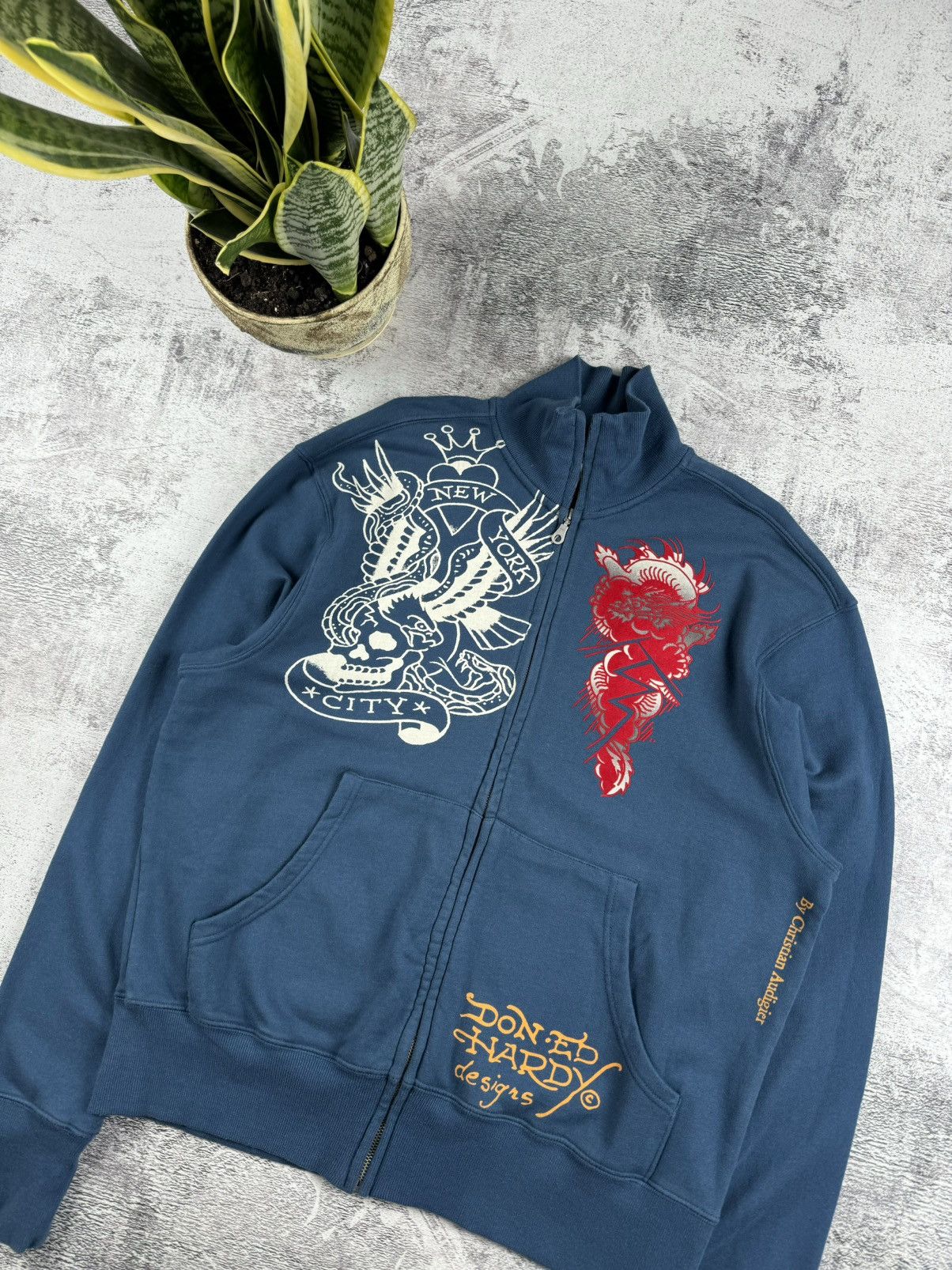 Ed Hardy Ed Hardy Y2K Sweatshirt Zip Bomber Hoodie Pullovover Size US XL / EU 56 / 4 - 11 Thumbnail