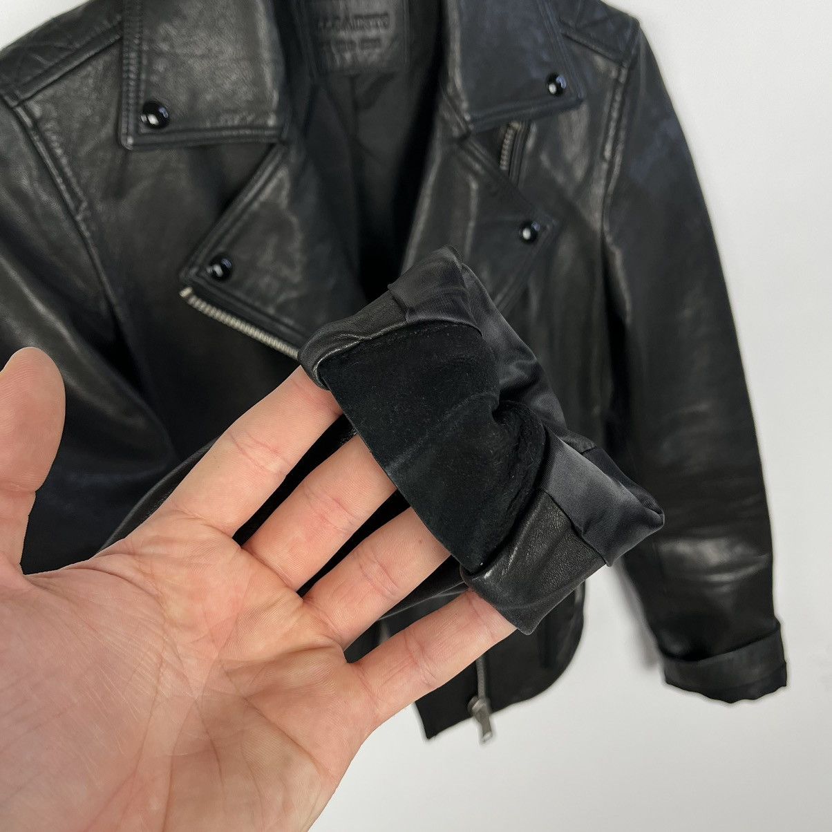 Allsaints Ladies AllSaints Dalby Biker black leather jacket Size XS / US 0-2 / IT 36-38 - 21 Thumbnail