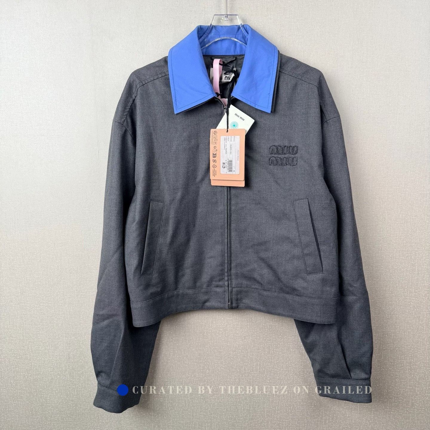 Miu Miu Miu Miu Blue-Gray Collar Wool Jacket Size XS / US 0-2 / IT 36-38 - 1 Thumbnail