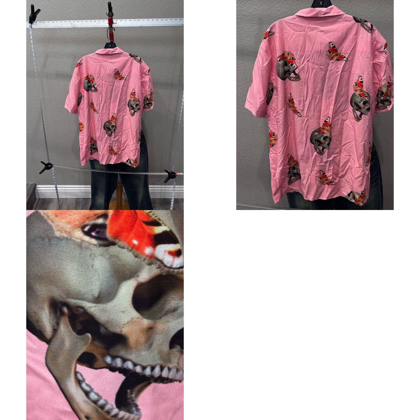 Fashion Nova NWT Fashion NOva Men Skull Butterfly SHORT SLEEVE BUTTON UP SHIRT Large - Limited Edition Size US L / EU 52-54 / 3 - 8 Thumbnail