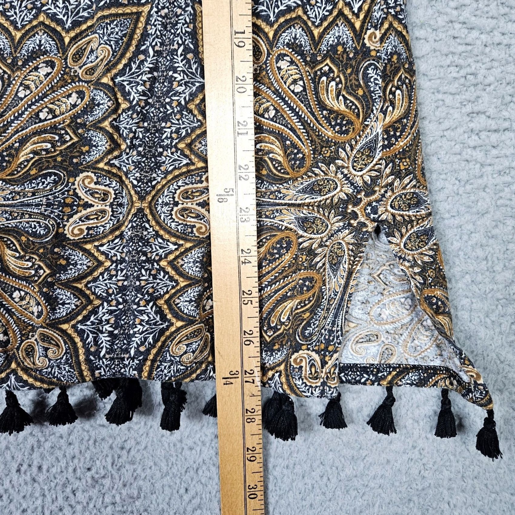 J. Jill J.JILL Paisley 3/4 Sleeve Boho Fringe Hem Tunic Top M Color Multicolor Paisley Shirt Womens Tunic Top 3/4 Sleeve Fringe Hem Size M / US 6-8 / IT 42-44 - 4 Thumbnail